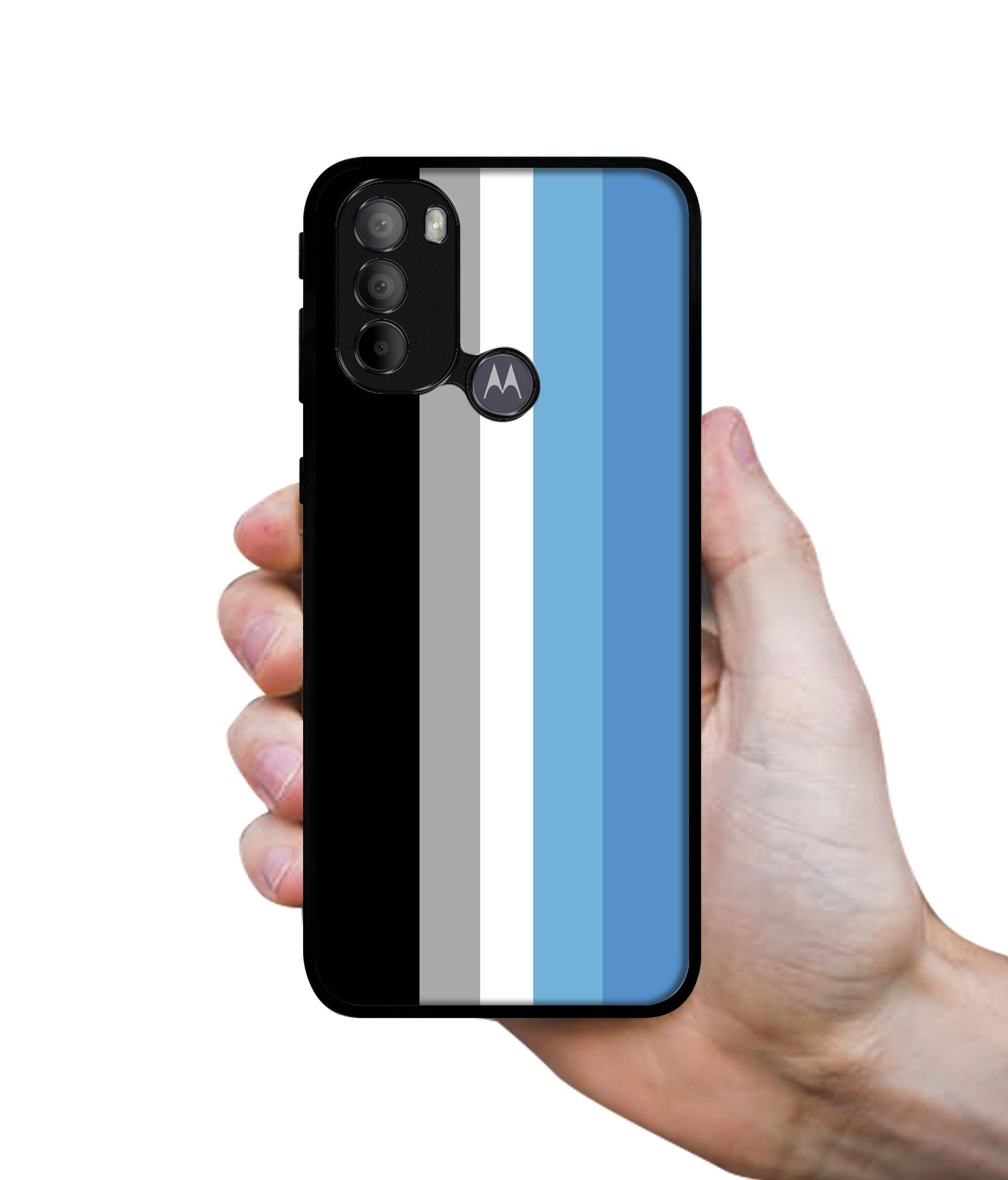 White and Blue Lines Designer 2D Printed Back Case Cover for Motorola Moto G31 4G / G41 4G