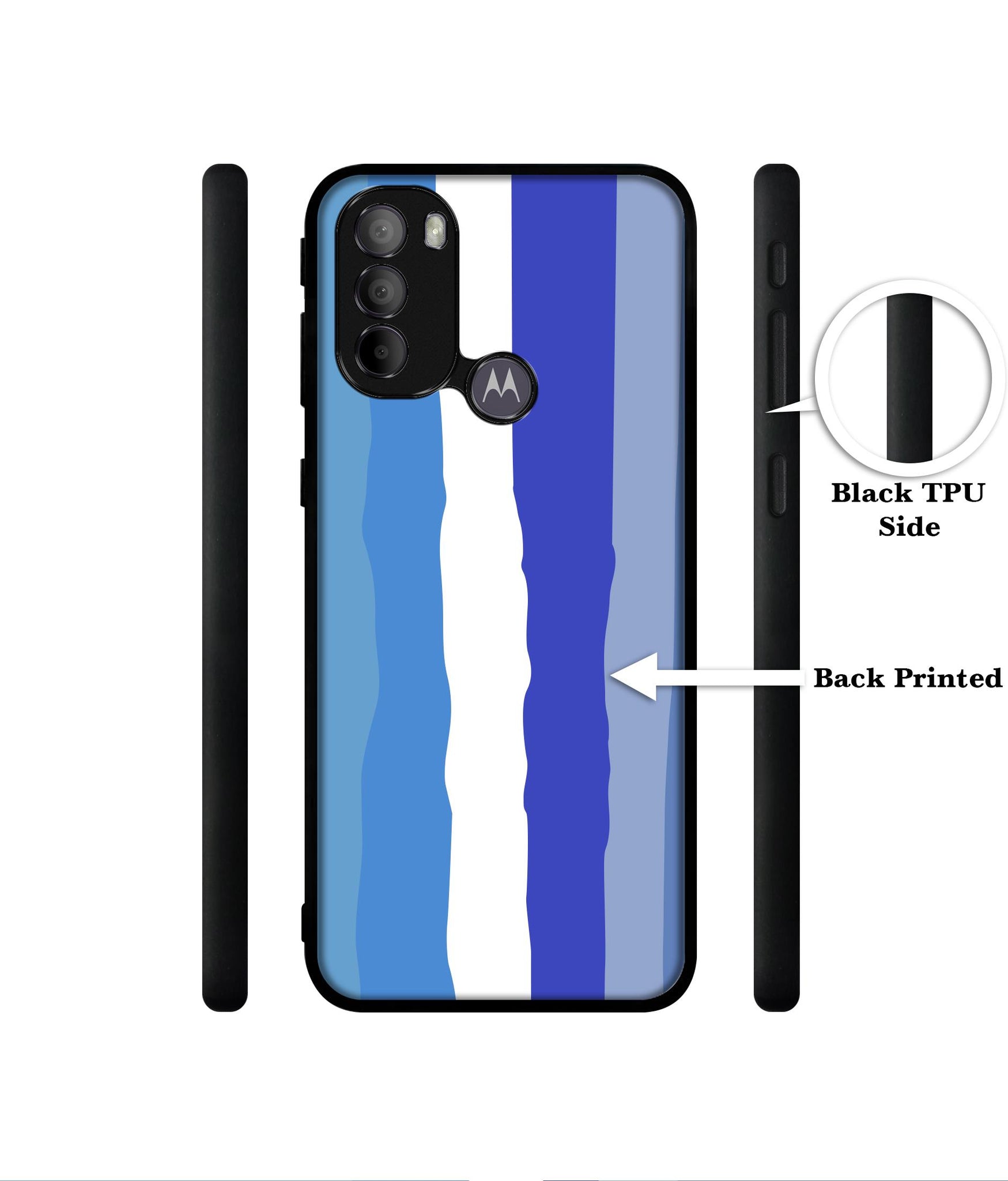 Blue Stripes Rainbow Designer 2D Printed Back Case Cover for Motorola Moto G31 4G / G41 4G