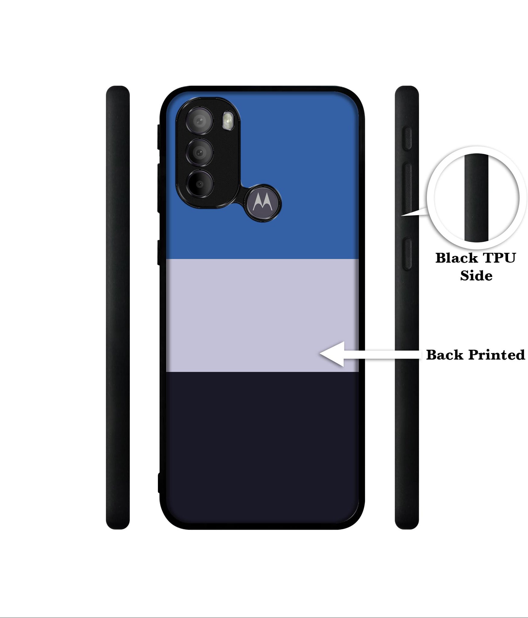 Three Color Stripes Designer 2D Printed Back Case Cover for Motorola Moto G31 4G / G41 4G