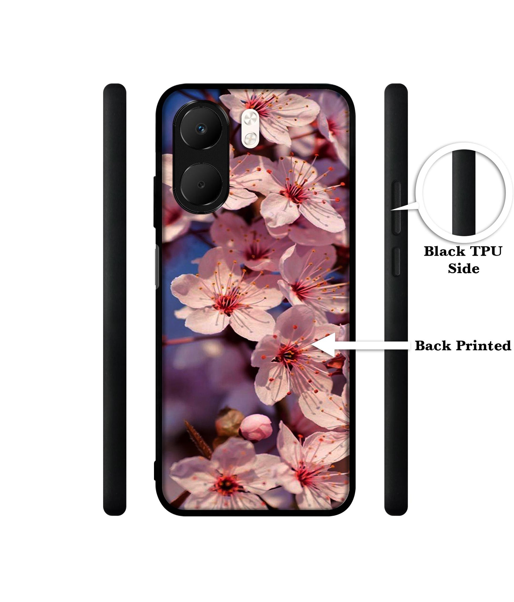 Pink Flowers Pattern Designer 2D Printed Back Case Cover for Oppo A5x 4G / A5x 5G