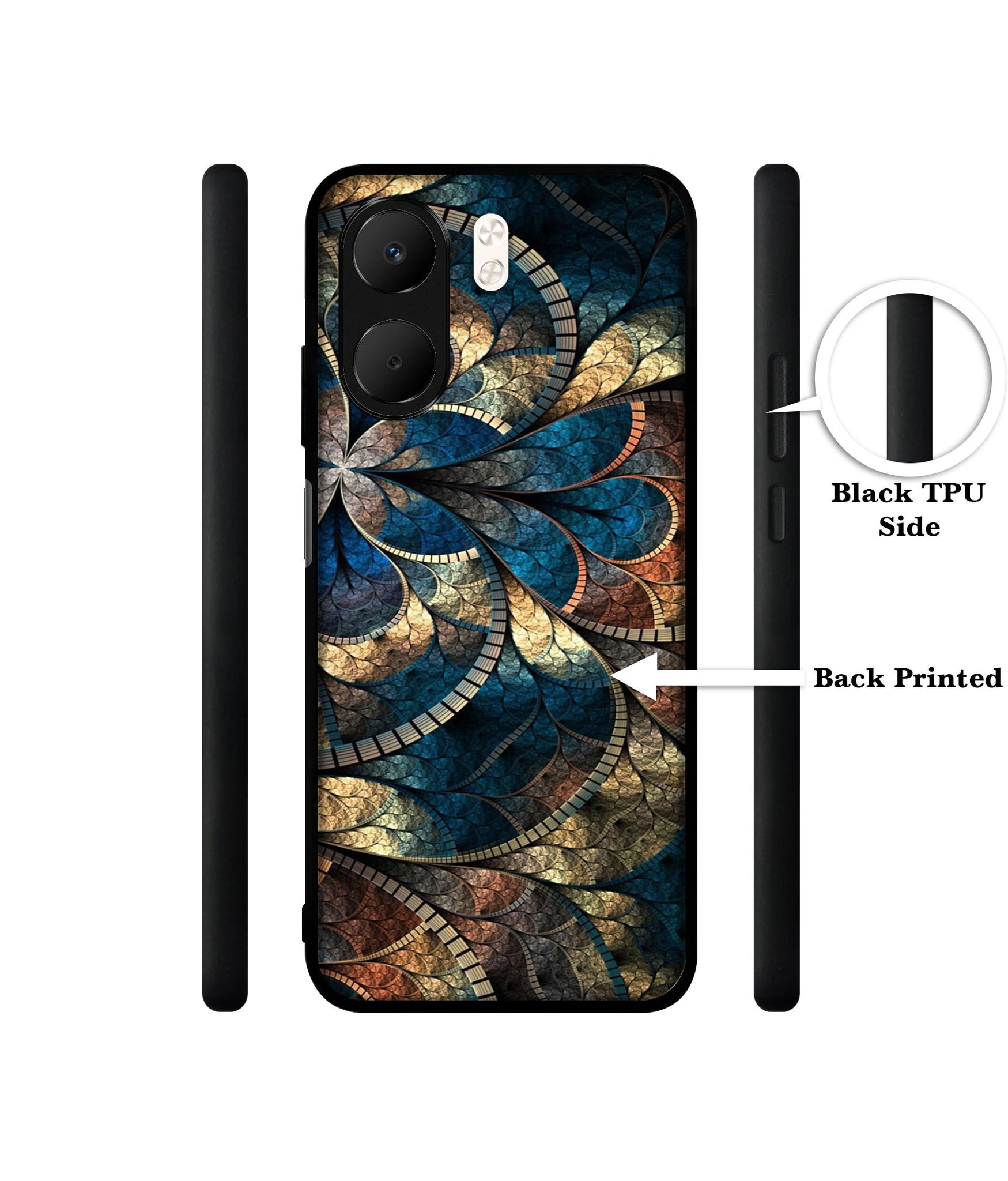 Fractional Pattern Designer 2D Printed Back Case Cover for Oppo A5x 4G / A5x 5G