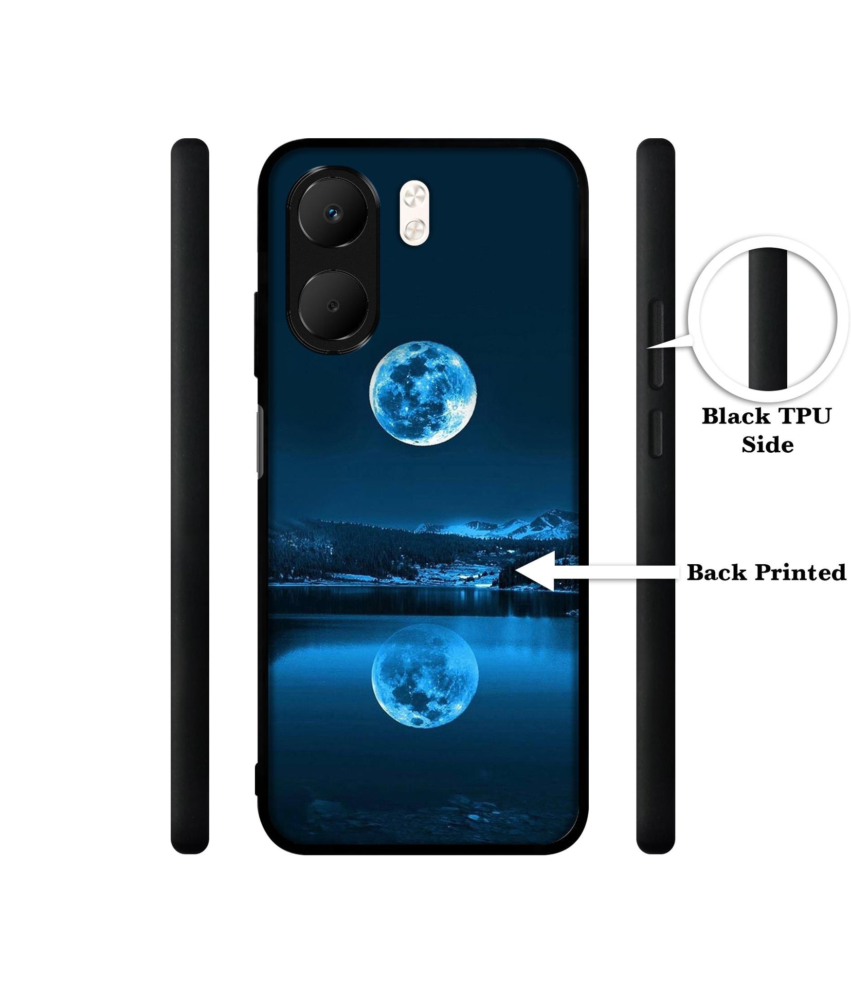 Moon Pattern Print Designer 2D Printed Back Case Cover for Oppo A5x 4G / A5x 5G