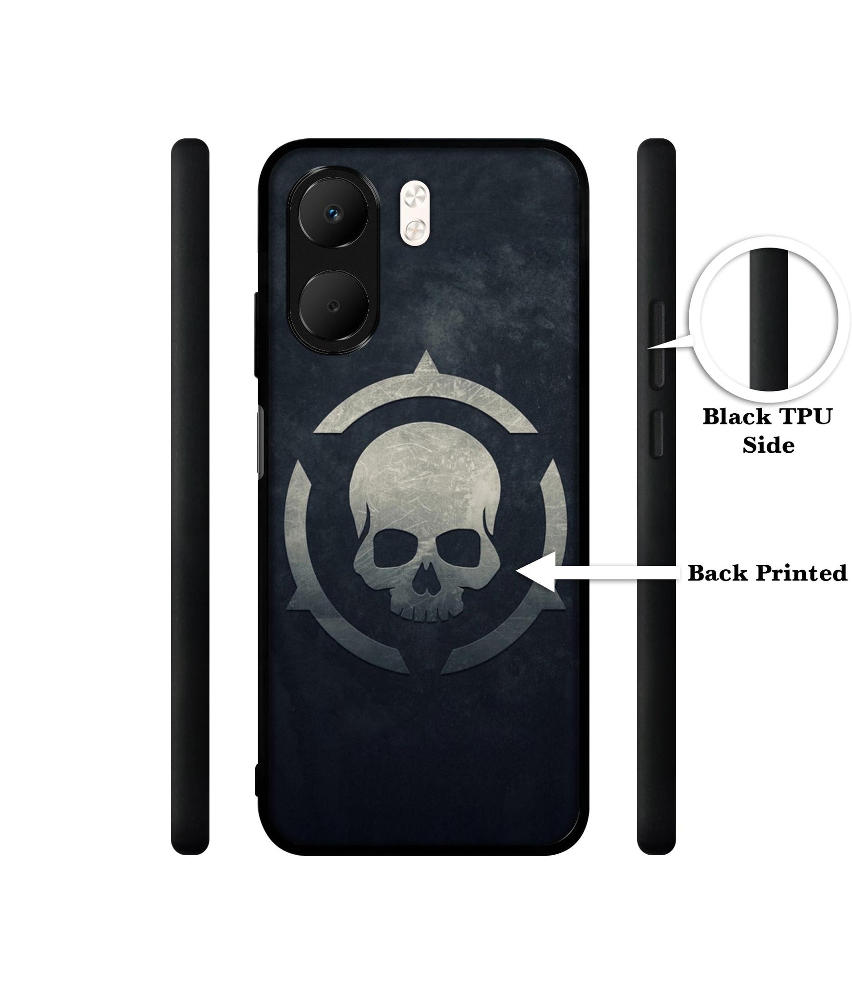 Skull Pattern Print Designer 2D Printed Back Case Cover for Oppo A5x 4G / A5x 5G