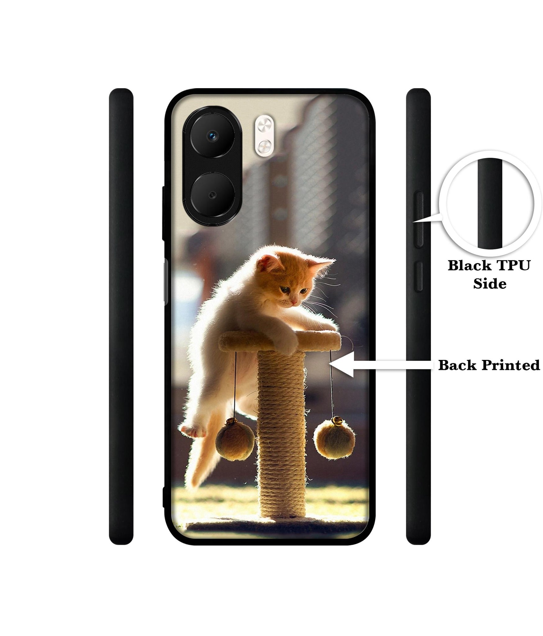 Cat Climbing Designer 2D Printed Back Case Cover for Oppo A5x 4G / A5x 5G
