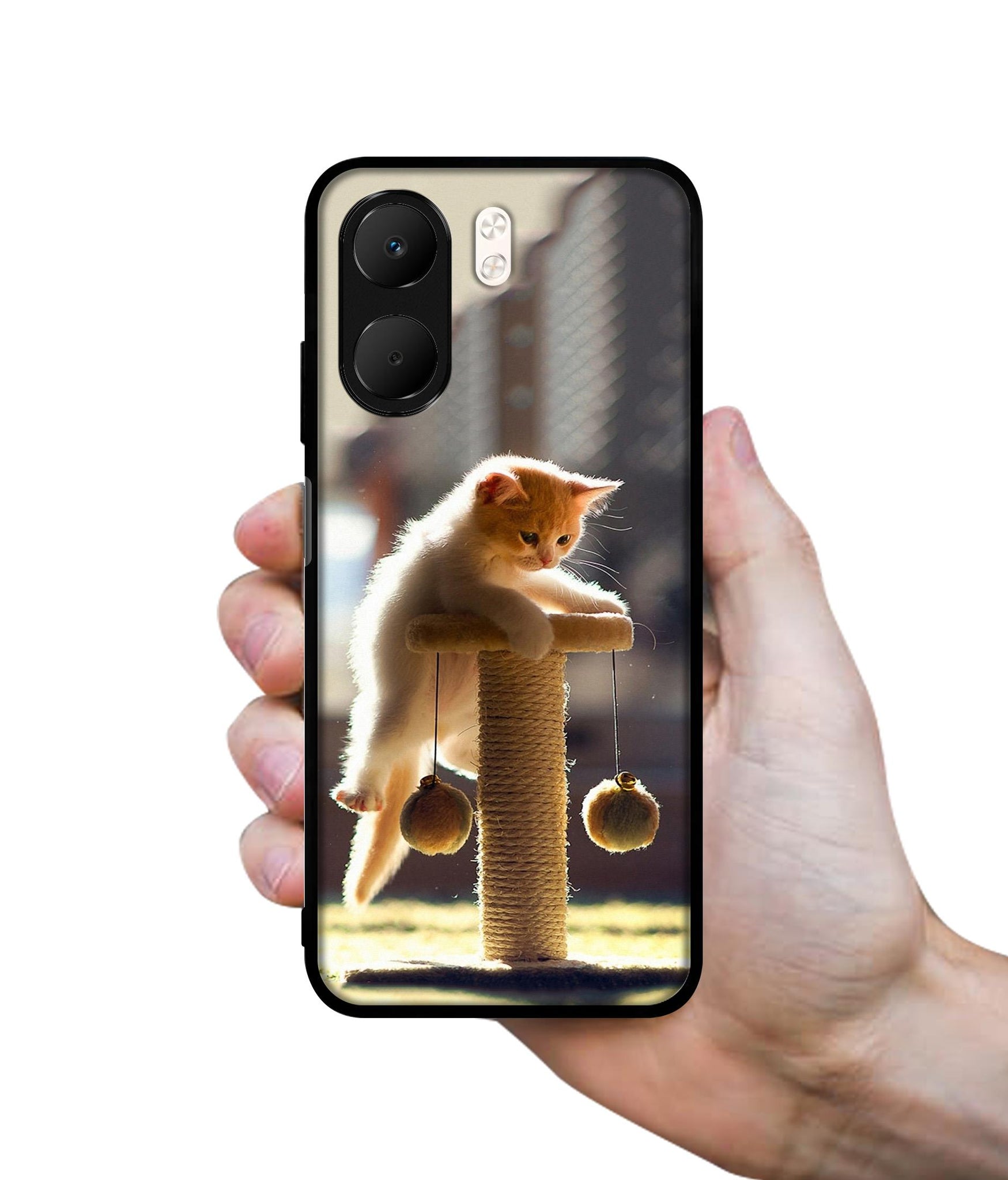 Cat Climbing Designer 2D Printed Back Case Cover for Oppo A5x 4G / A5x 5G