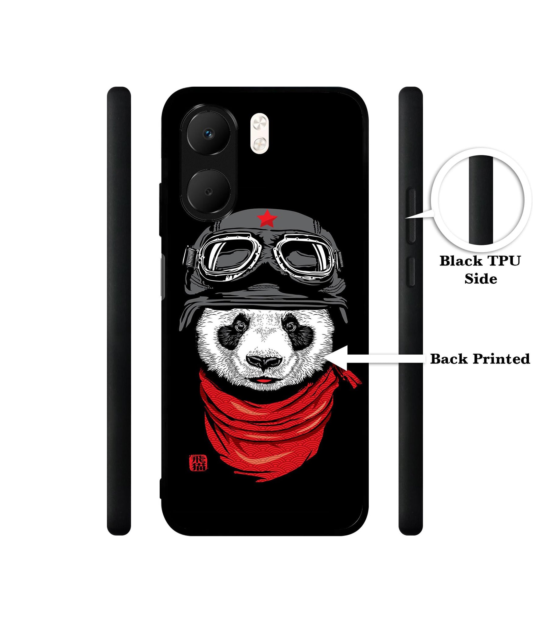Biker Panda Designer 2D Printed Back Case Cover for Oppo A5x 4G / A5x 5G