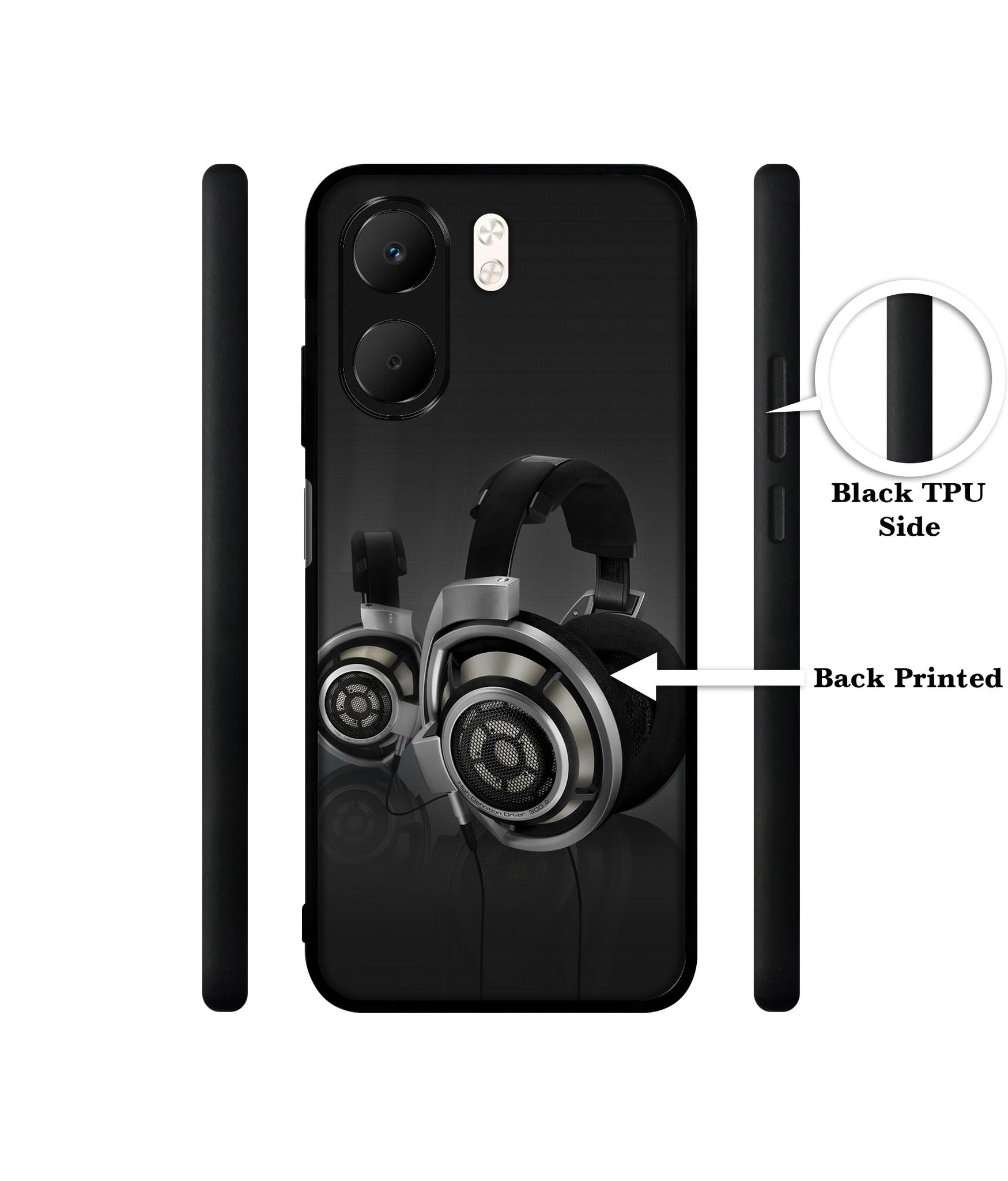Head Phone Designer 2D Printed Back Case Cover for Oppo A5x 4G / A5x 5G