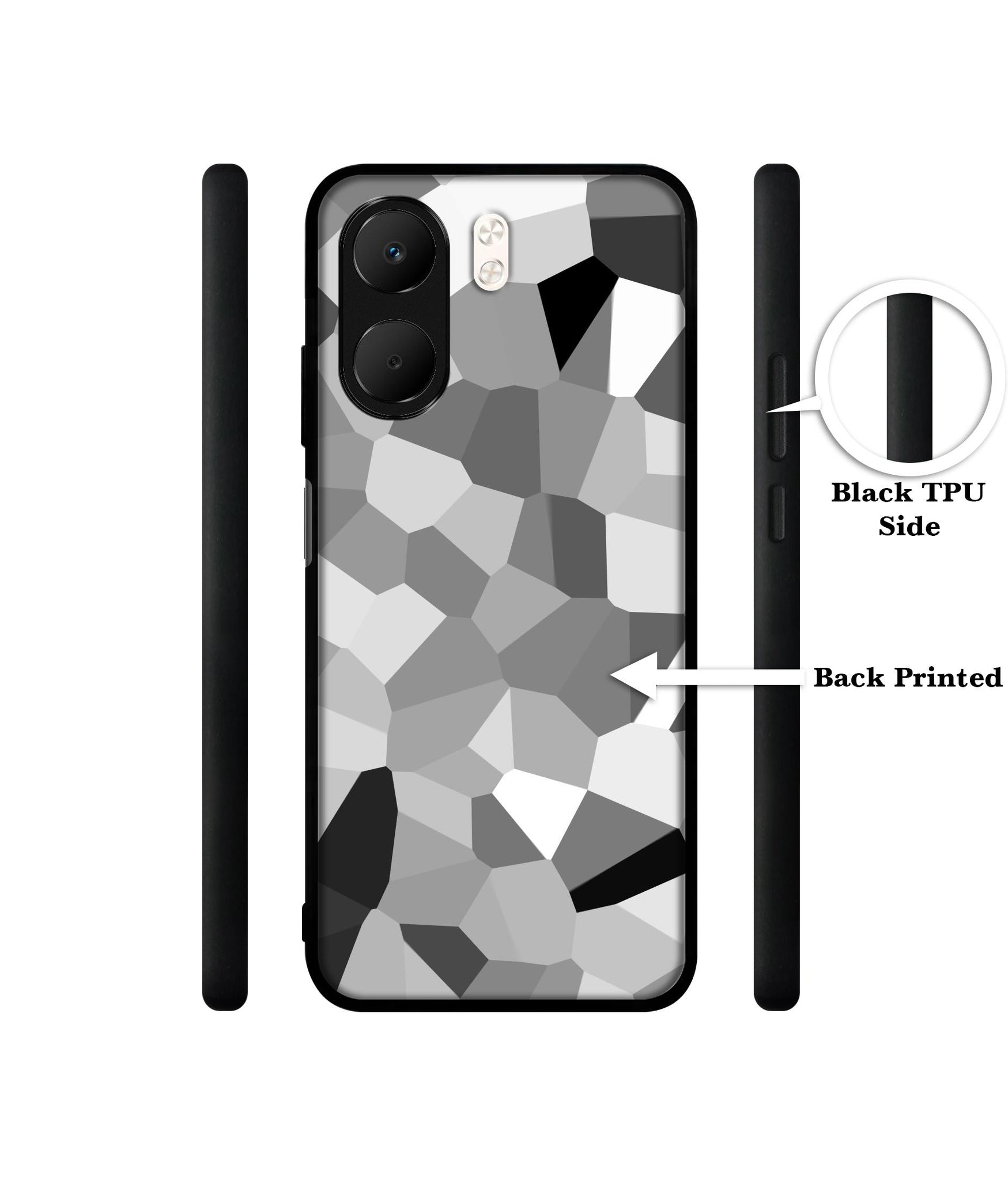 Black & White Mathematical Shape Designer 2D Printed Back Case Cover for Oppo A5x 4G / A5x 5G
