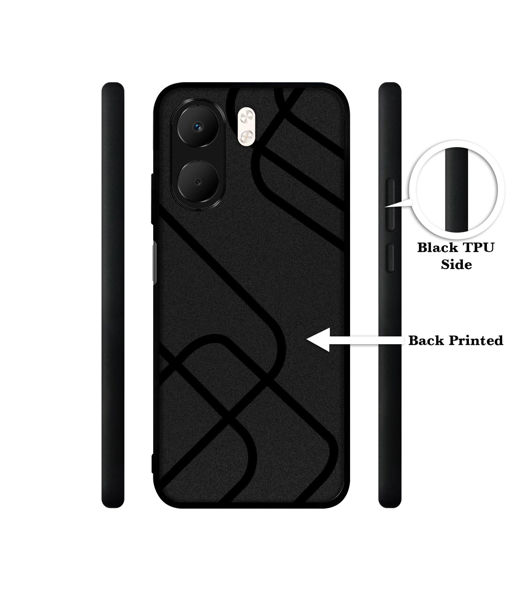 Zig-Zag Black Line Designer 2D Printed Back Case Cover for Oppo A5x 4G / A5x 5G