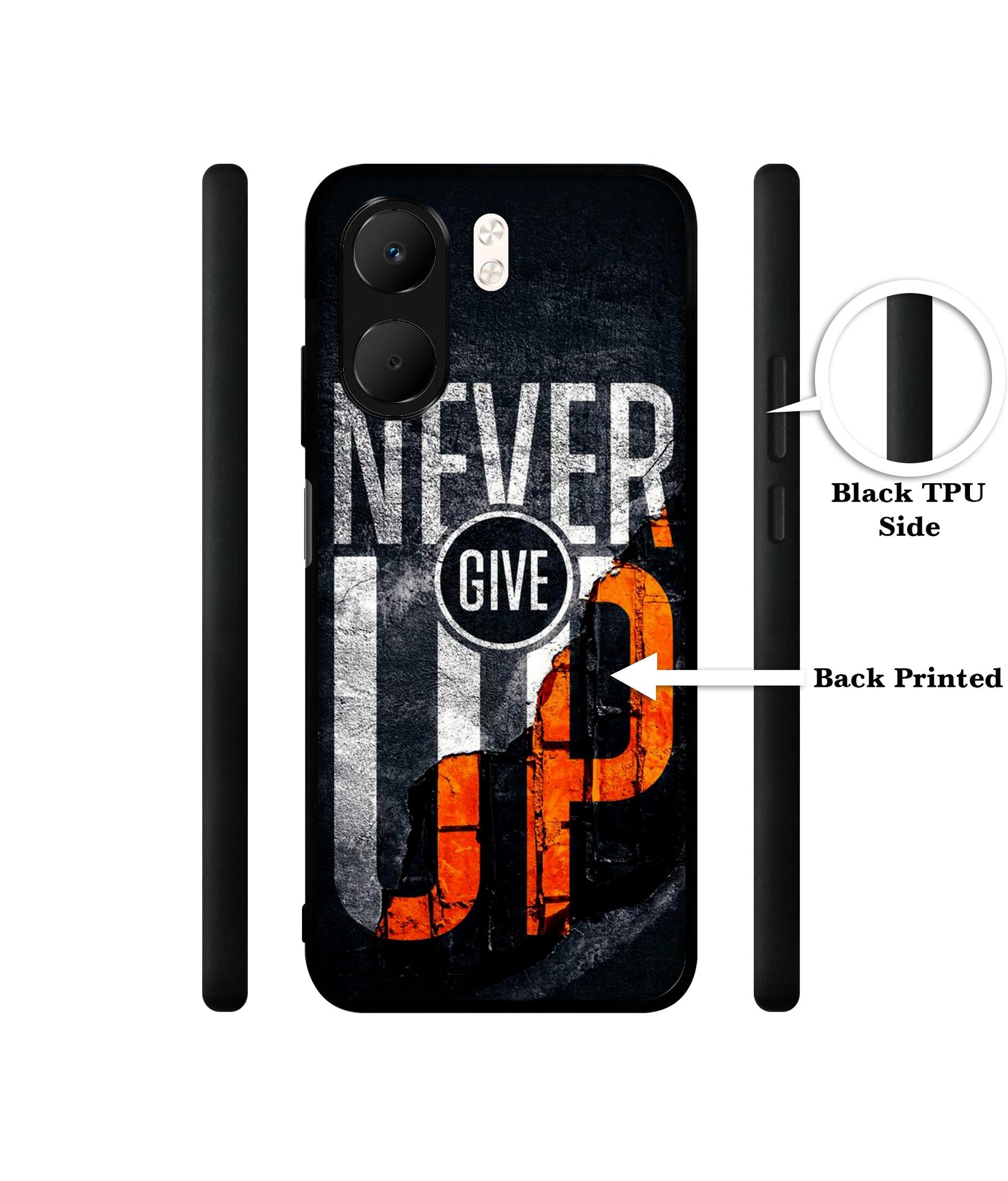 Never Give Up Designer 2D Printed Back Case Cover for Oppo A5x 4G / A5x 5G