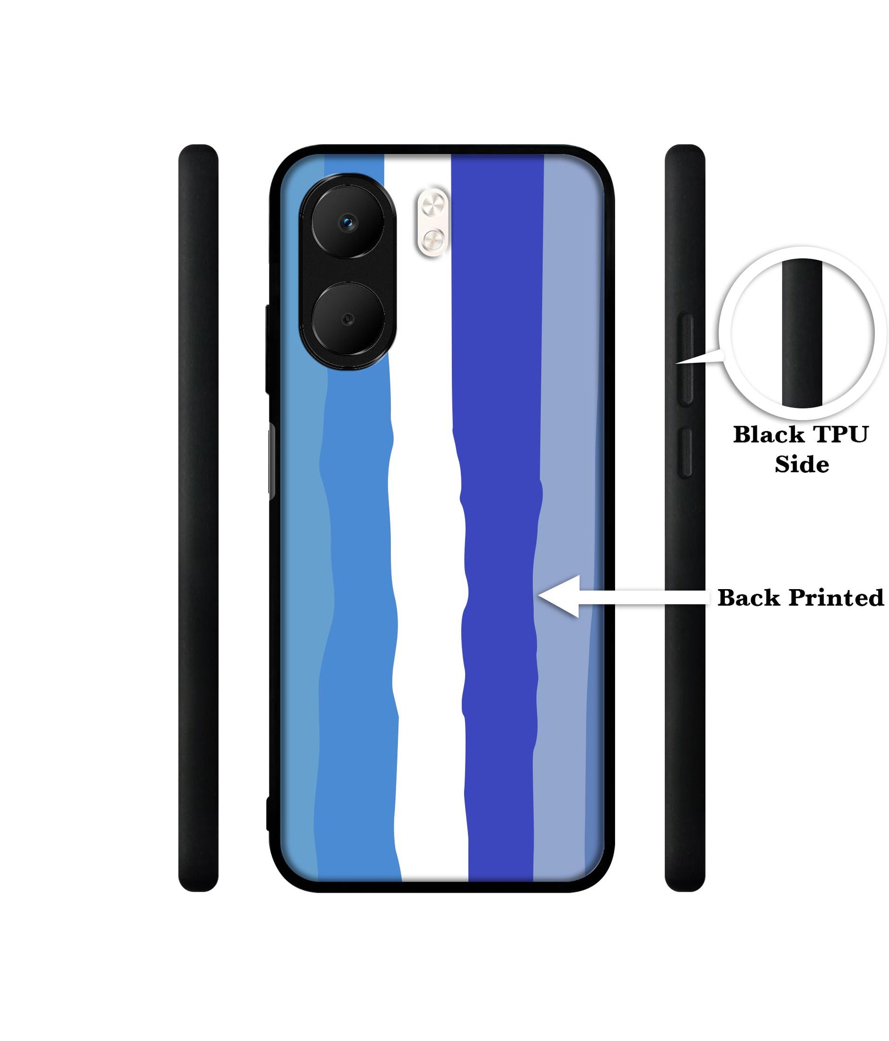 Blue Stripes Rainbow Designer 2D Printed Back Case Cover for Oppo A5x 4G / A5x 5G