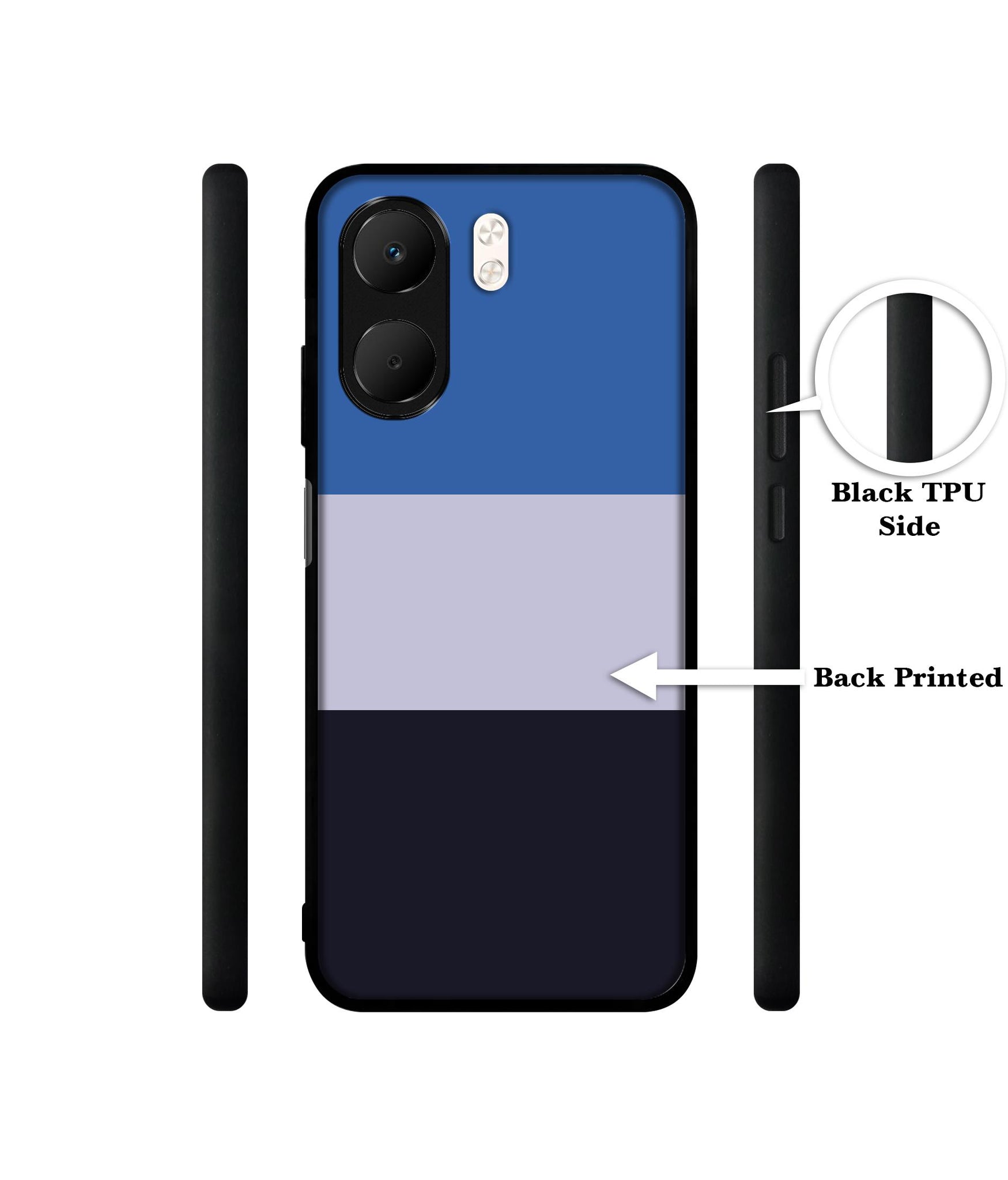 Three Color Stripes Designer 2D Printed Back Case Cover for Oppo A5x 4G / A5x 5G