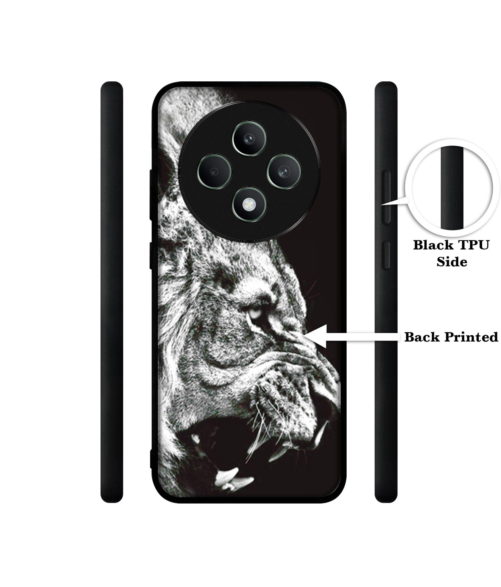 Angry Lion Designer 2D Printed Back Case Cover for Oppo F27 5G / Reno 12F 5G