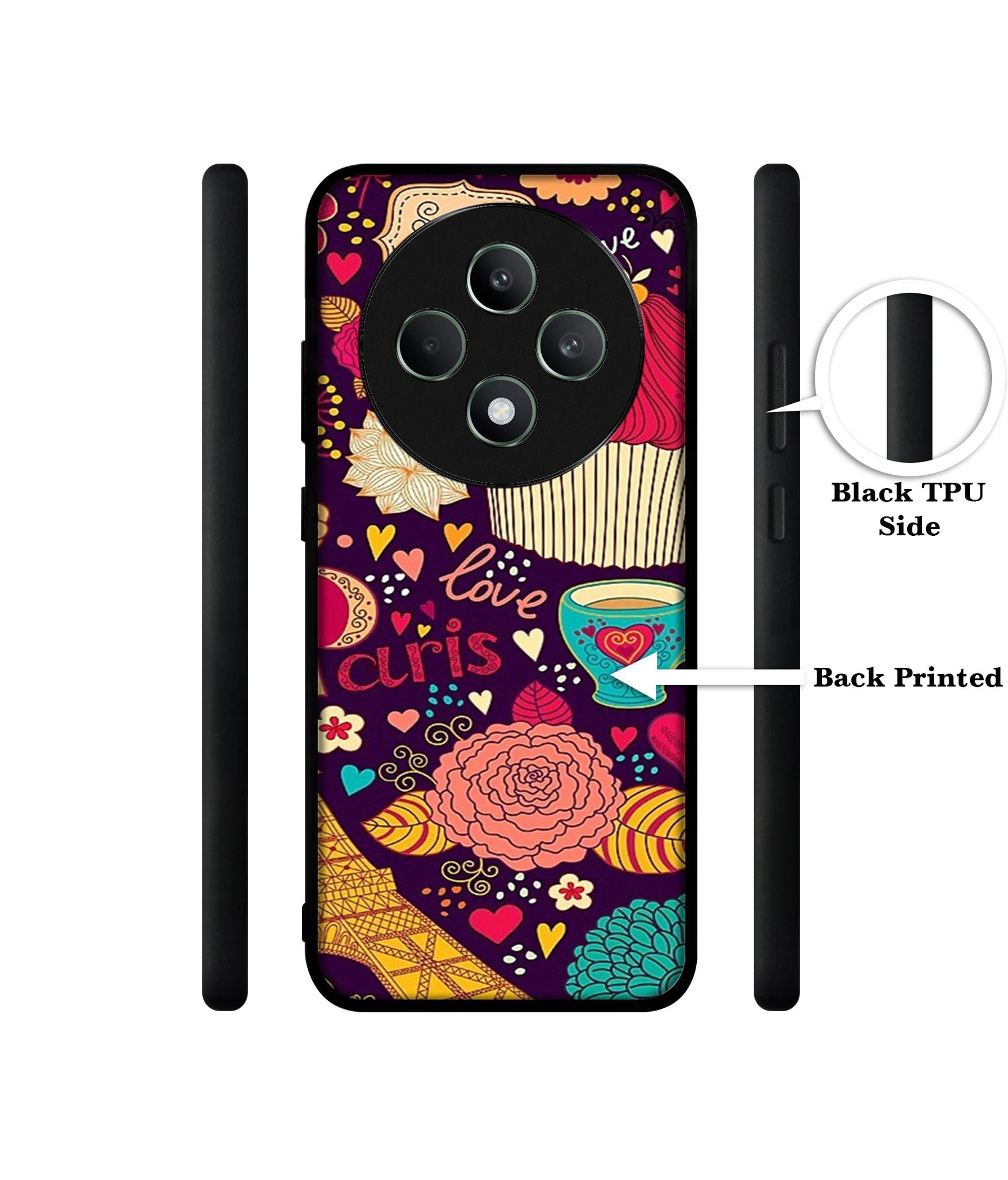 Paris Flower Love Designer 2D Printed Back Case Cover for Oppo F27 5G / Reno 12F 5G