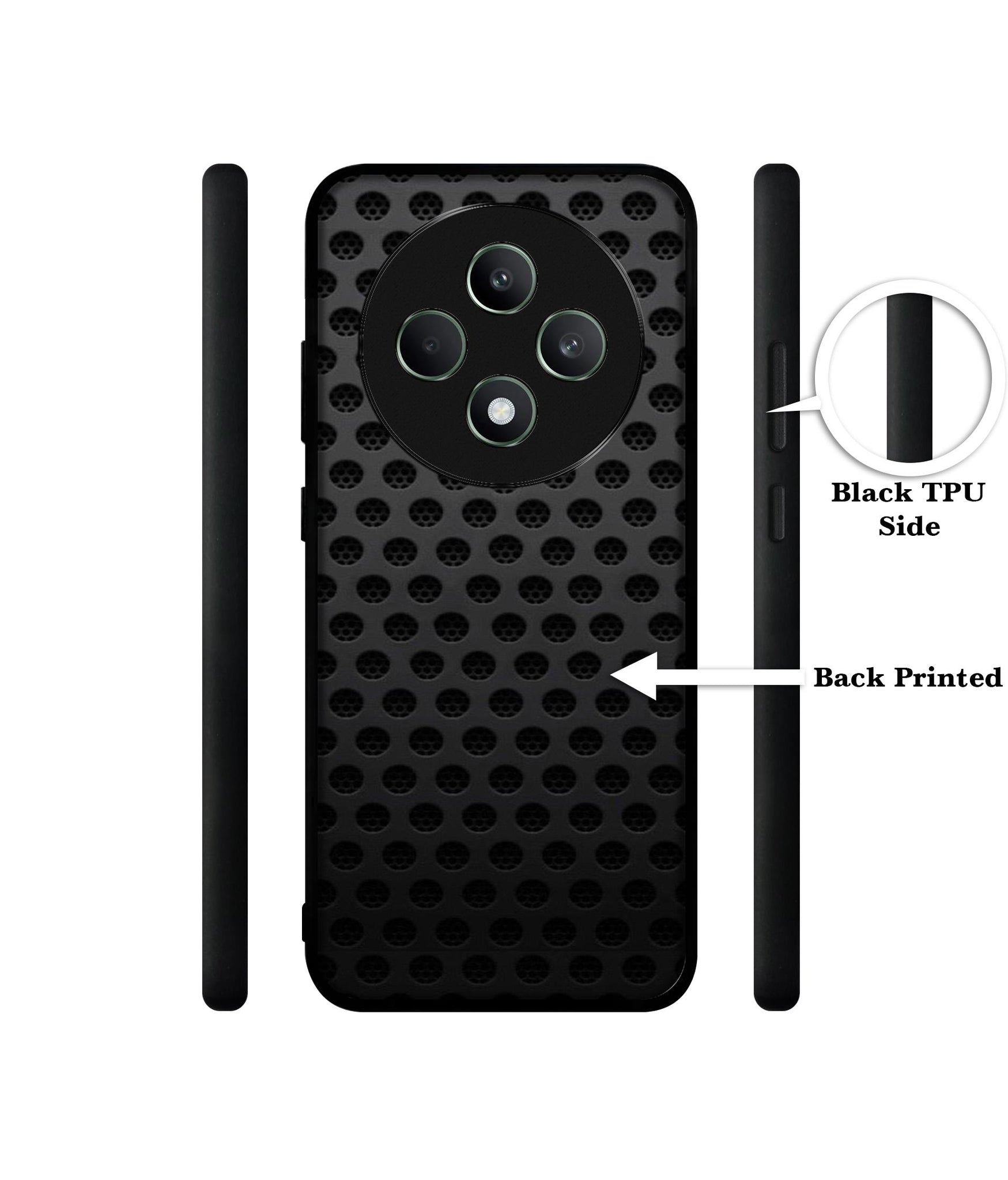 Black Circle Designer 2D Printed Back Case Cover for Oppo F27 5G / Reno 12F 5G