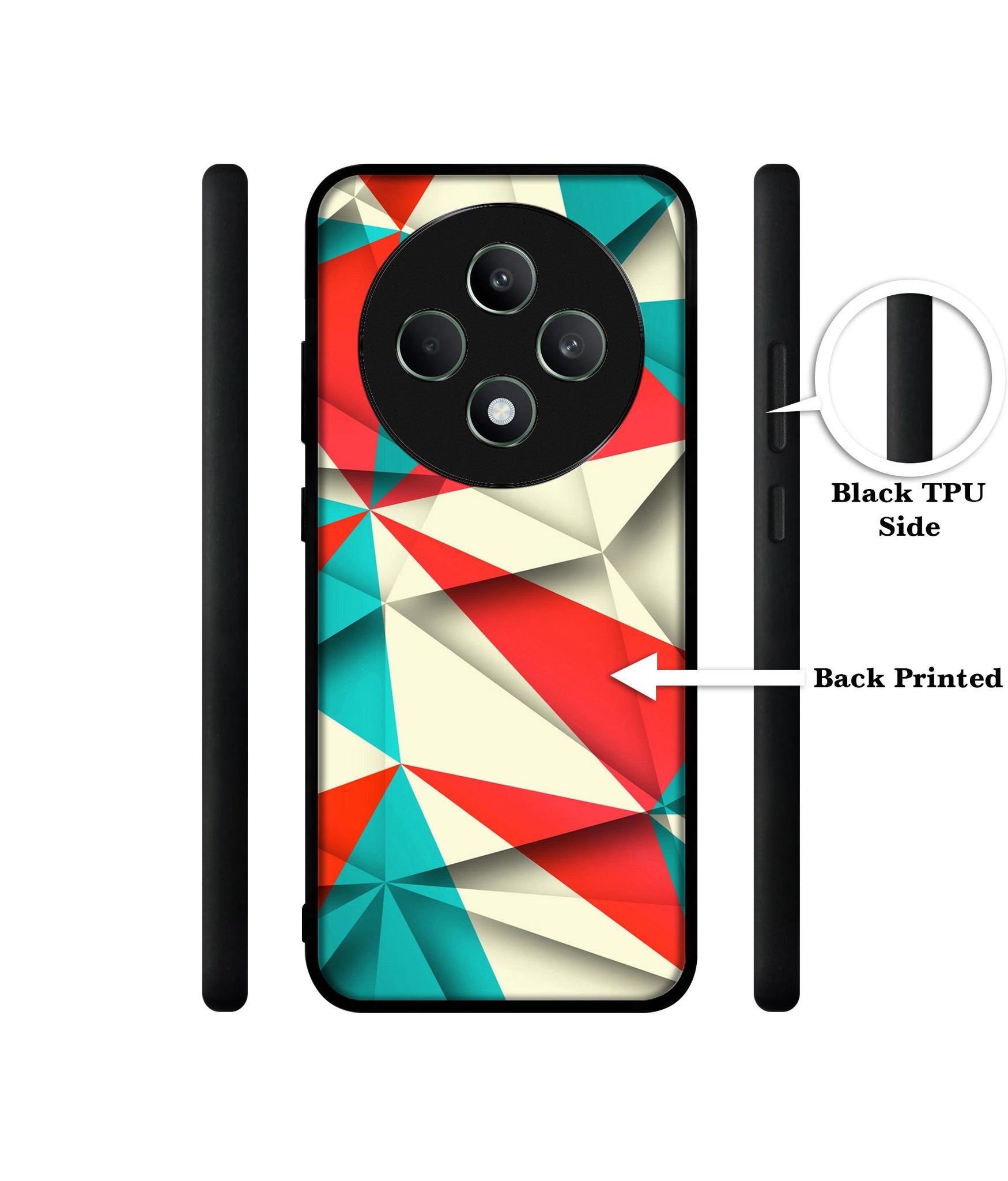 Red Blue White Pattern Designer 2D Printed Back Case Cover for Oppo F27 5G / Reno 12F 5G