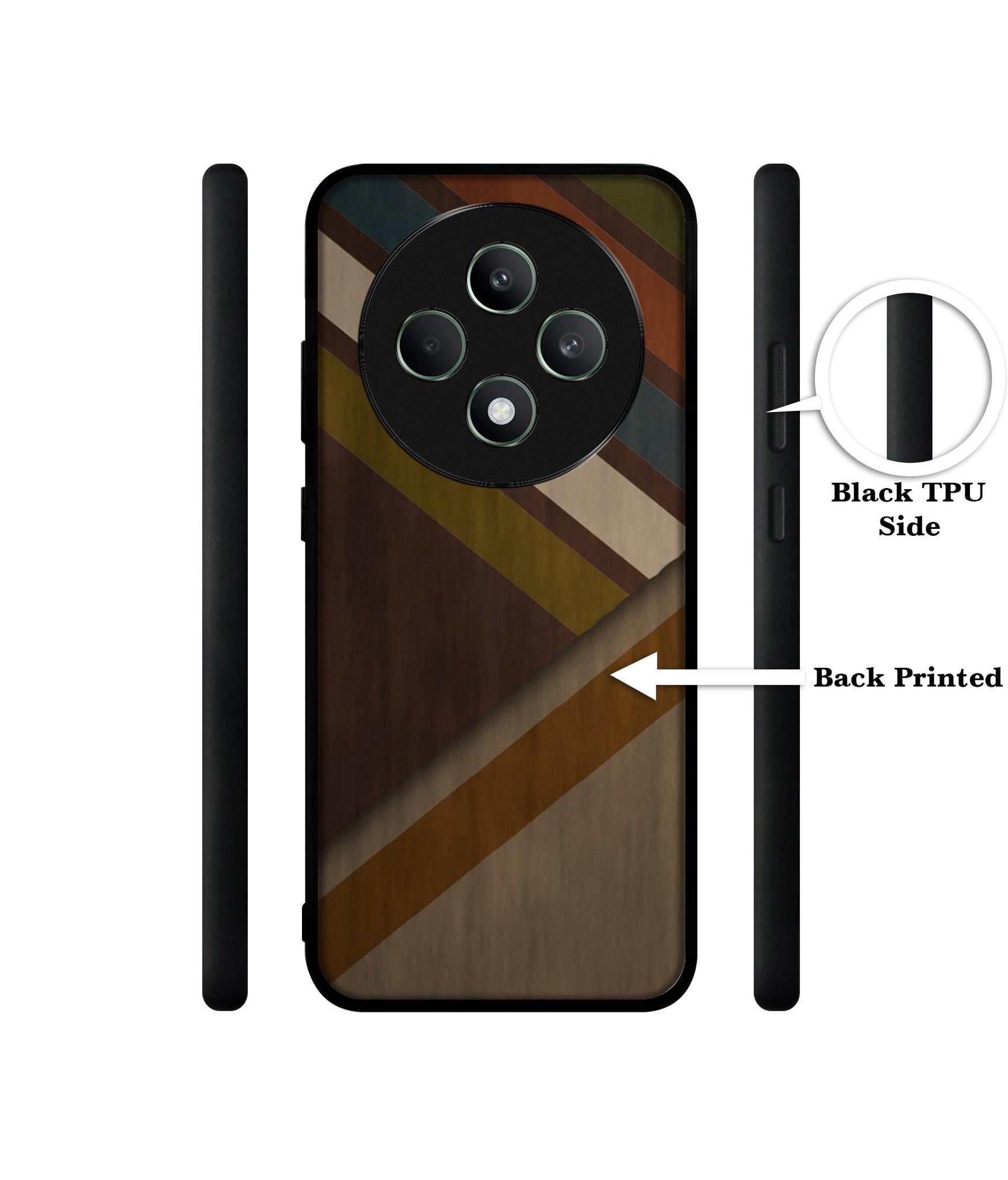 Colorful Wooden Pattern Designer 2D Printed Back Case Cover for Oppo F27 5G / Reno 12F 5G