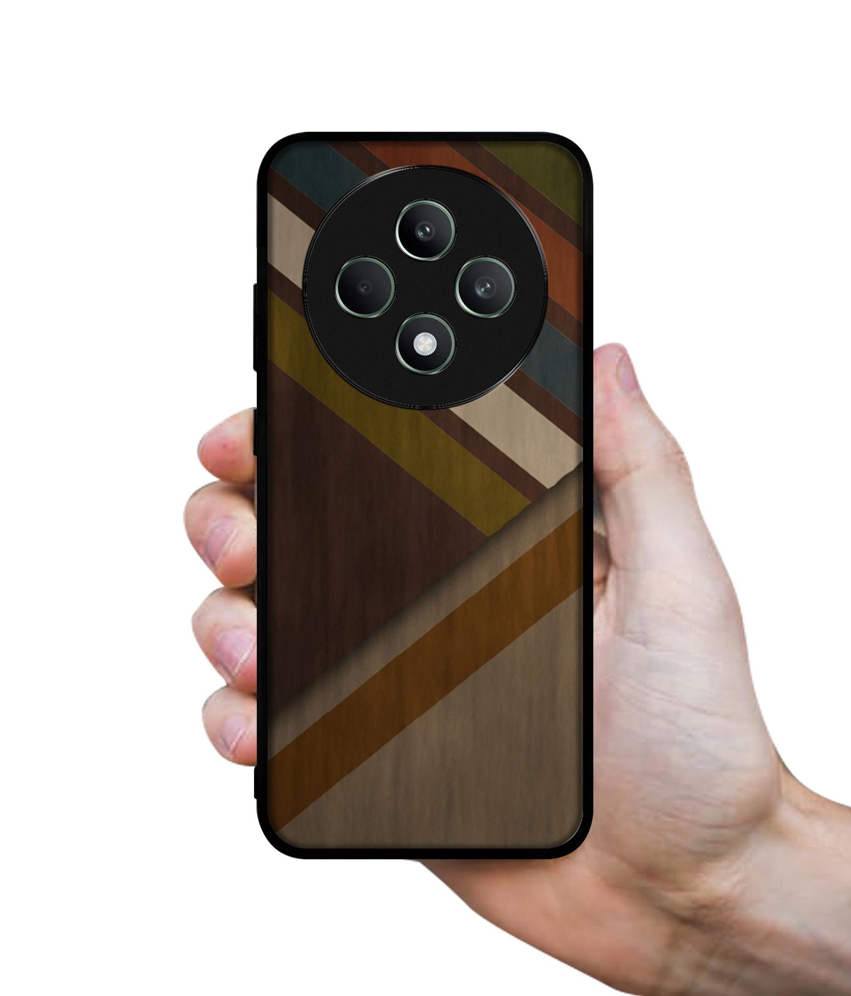 Colorful Wooden Pattern Designer 2D Printed Back Case Cover for Oppo F27 5G / Reno 12F 5G