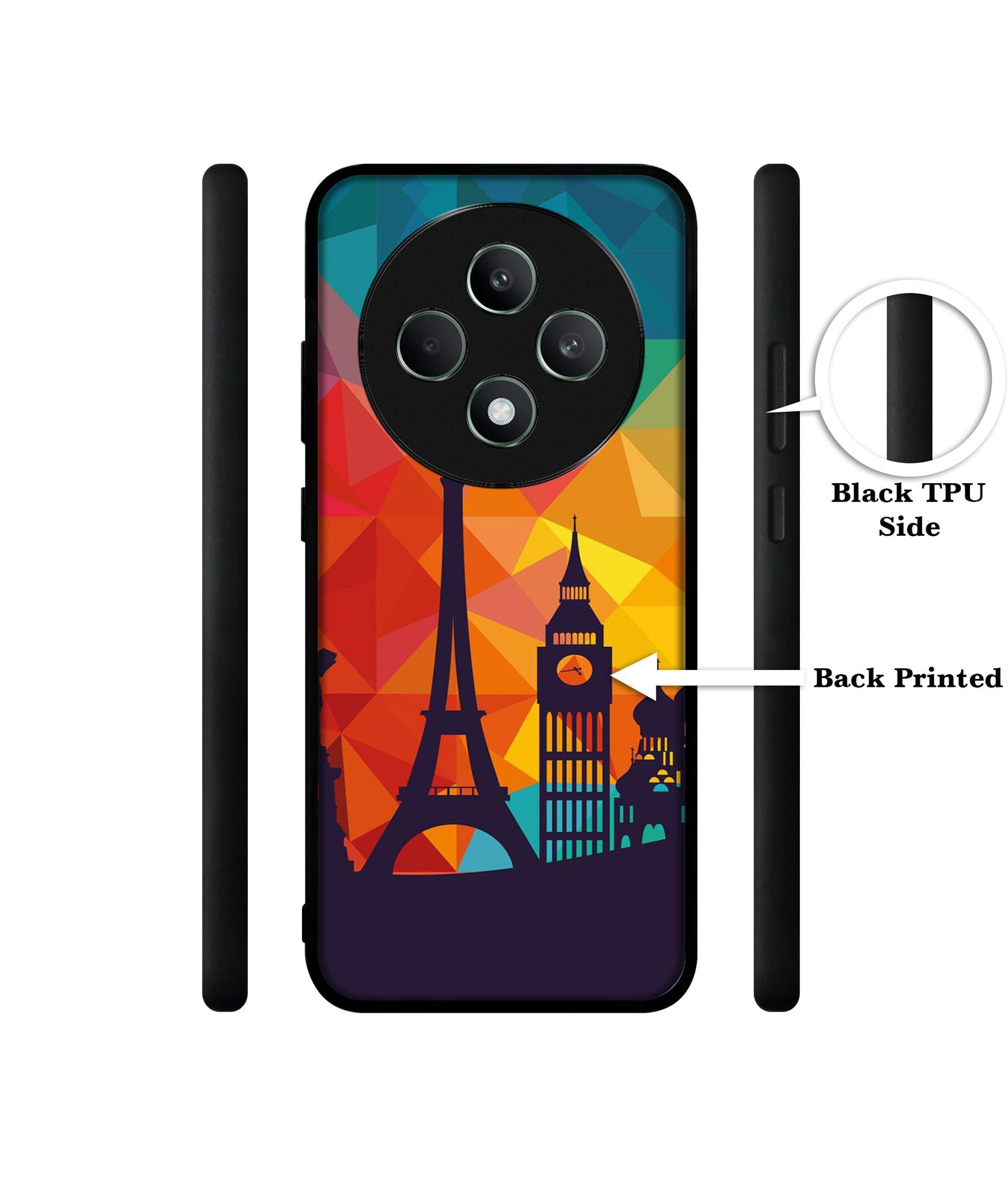Colored Paris Designer 2D Printed Back Case Cover for Oppo F27 5G / Reno 12F 5G