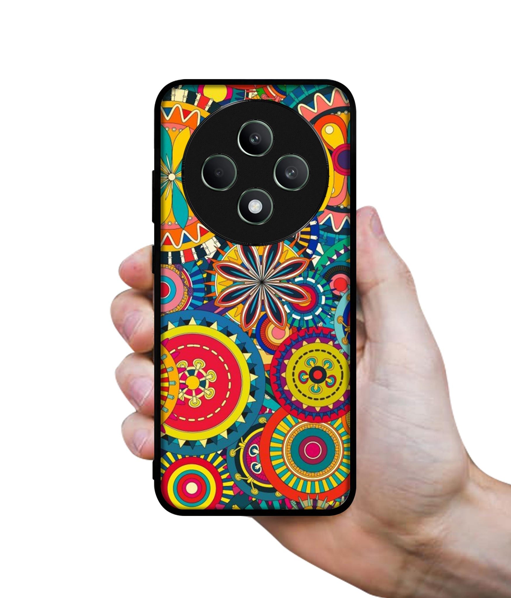 Ring Pattern Print Designer 2D Printed Back Case Cover for Oppo F27 5G / Reno 12F 5G