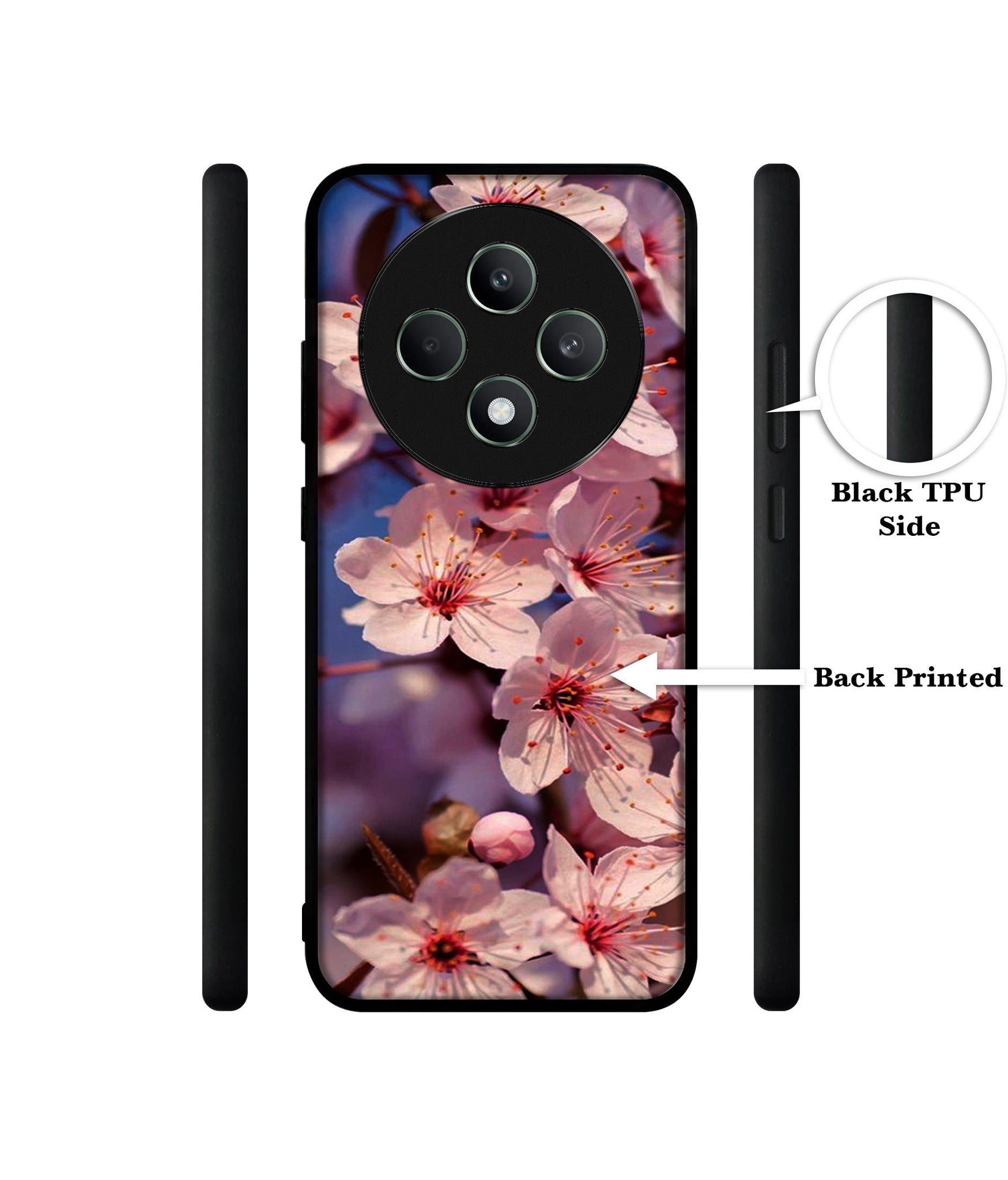 Pink Flowers Pattern Designer 2D Printed Back Case Cover for Oppo F27 5G / Reno 12F 5G