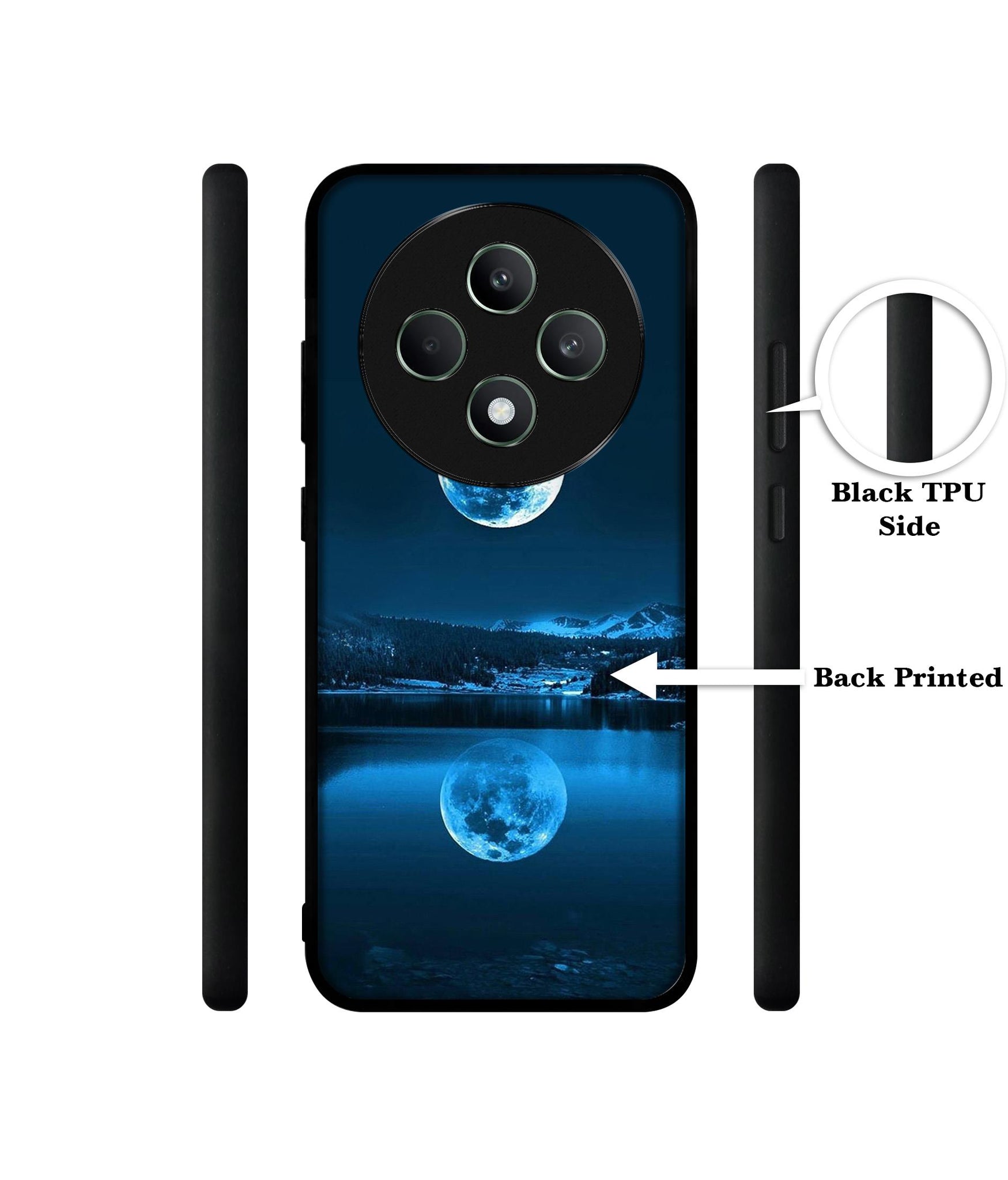 Moon Pattern Print Designer 2D Printed Back Case Cover for Oppo F27 5G / Reno 12F 5G