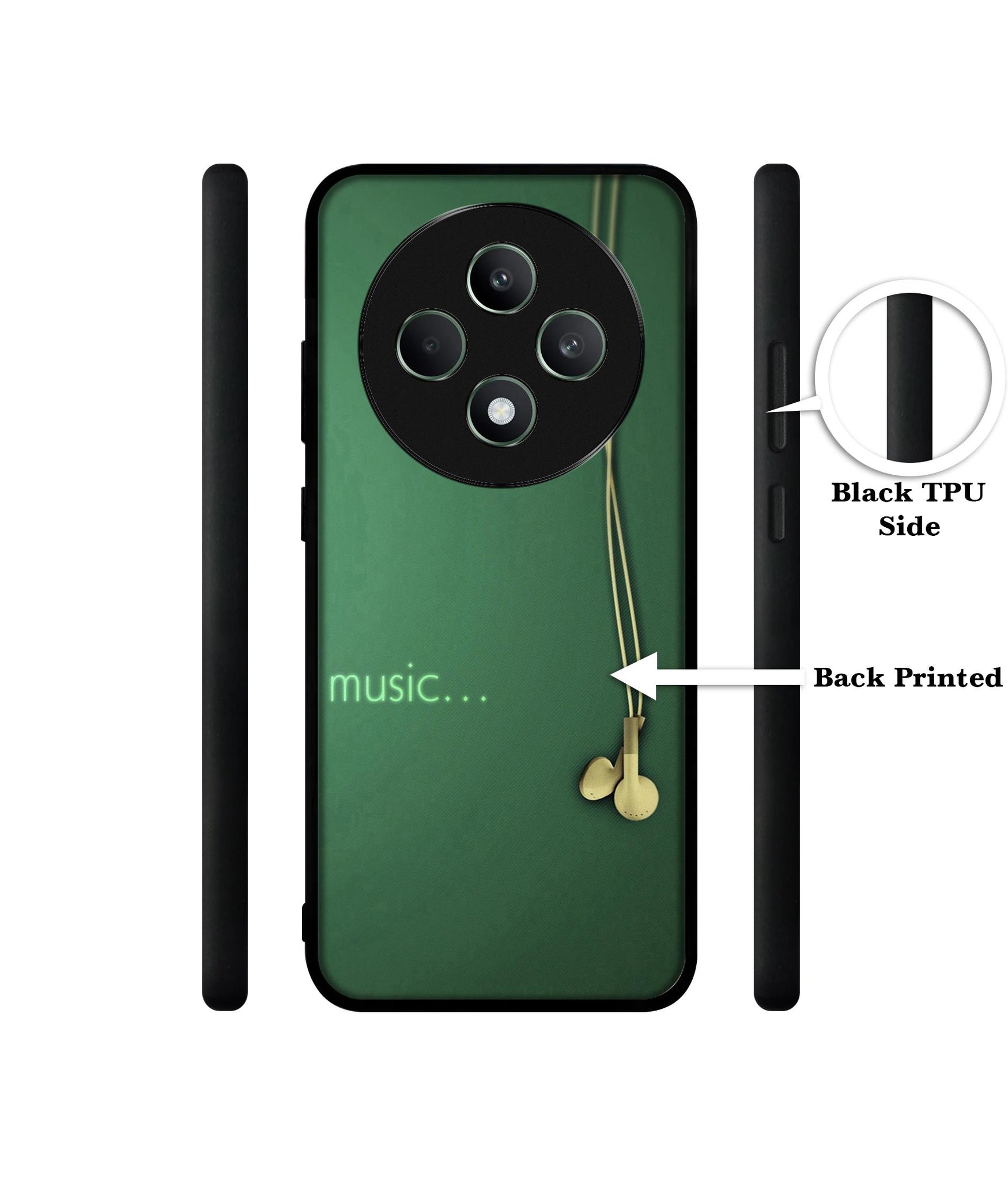 Headphone Music Designer 2D Printed Back Case Cover for Oppo F27 5G / Reno 12F 5G