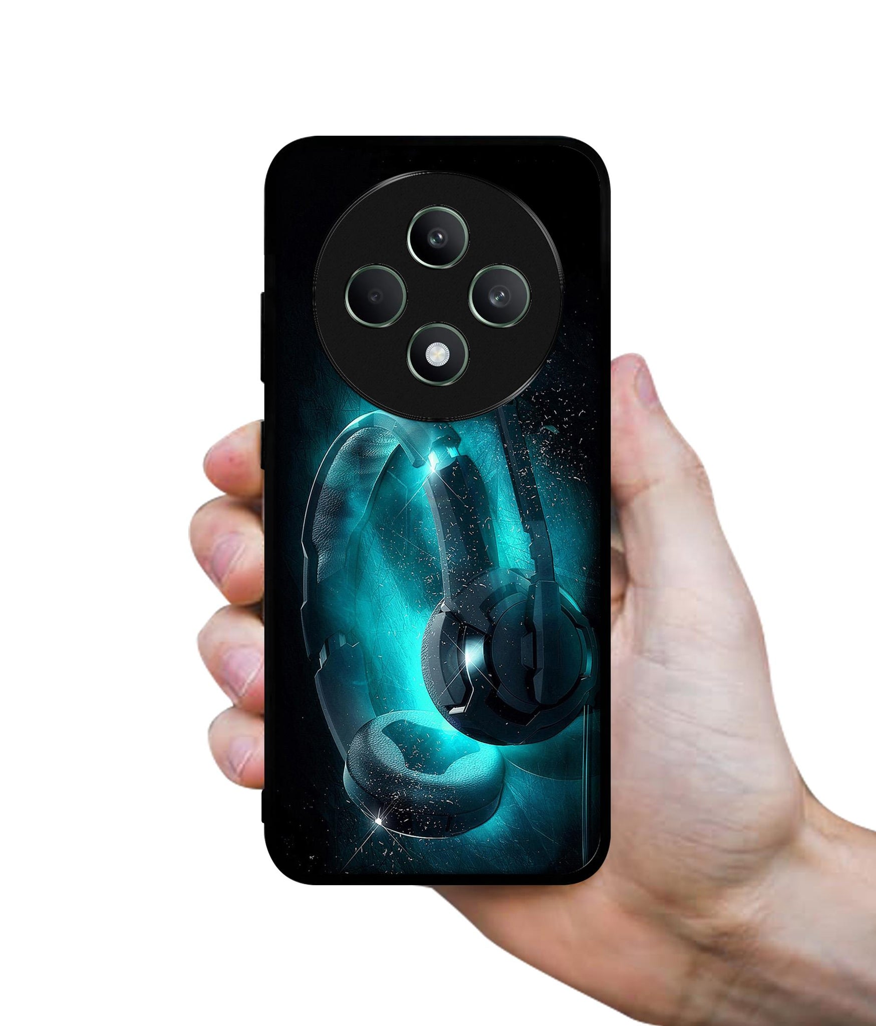 Cool Headphone Designer 2D Printed Back Case Cover for Oppo F27 5G / Reno 12F 5G