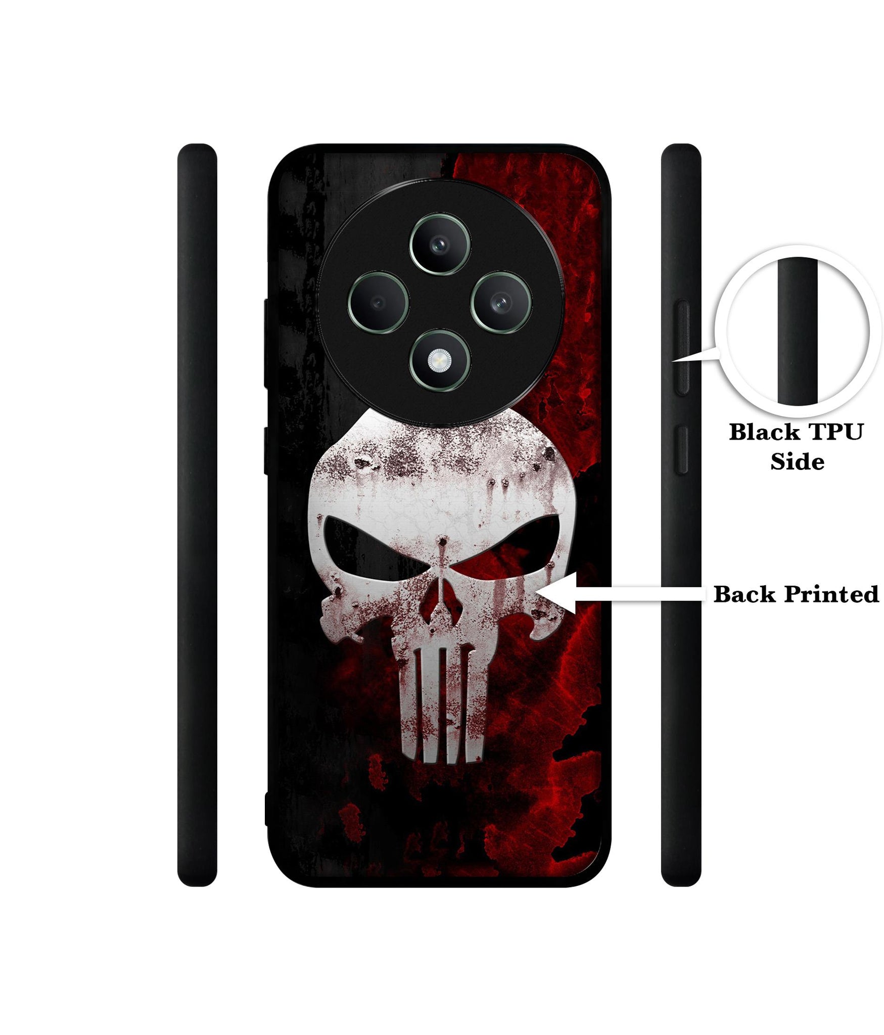 Punisher Skull Designer 2D Printed Back Case Cover for Oppo F27 5G / Reno 12F 5G