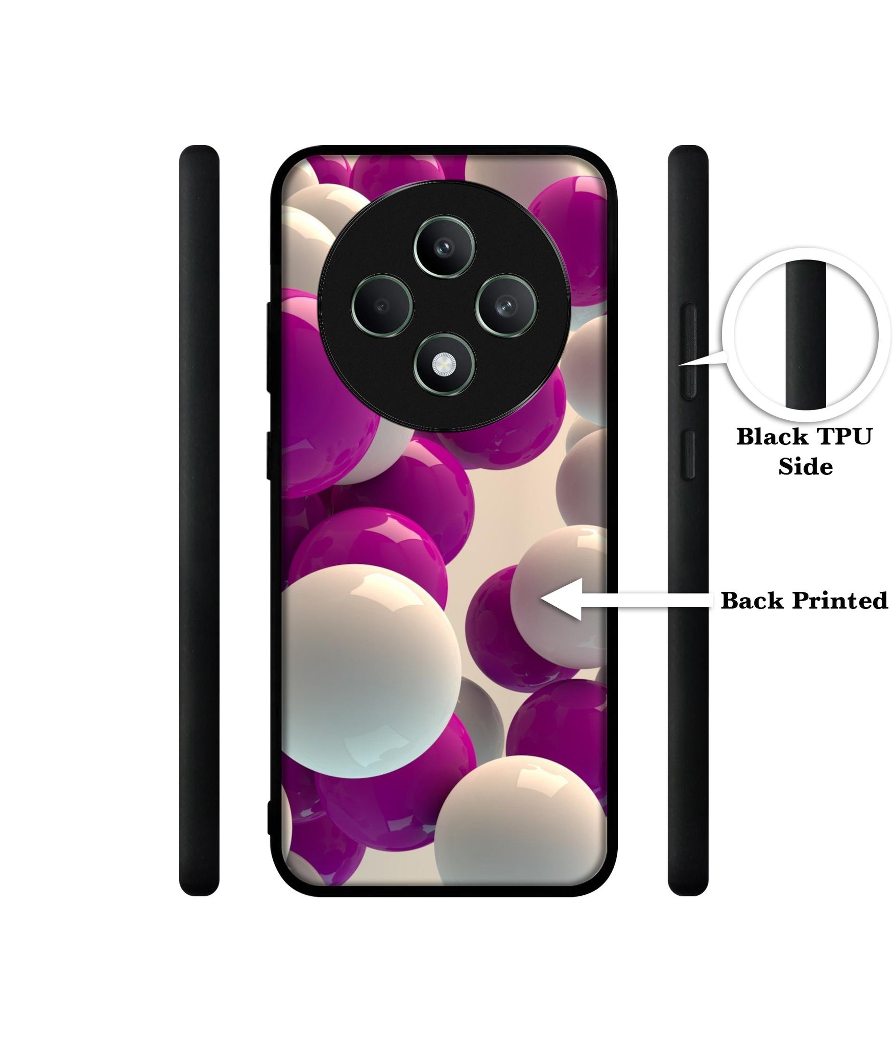 3D Balloons Designer 2D Printed Back Case Cover for Oppo F27 5G / Reno 12F 5G