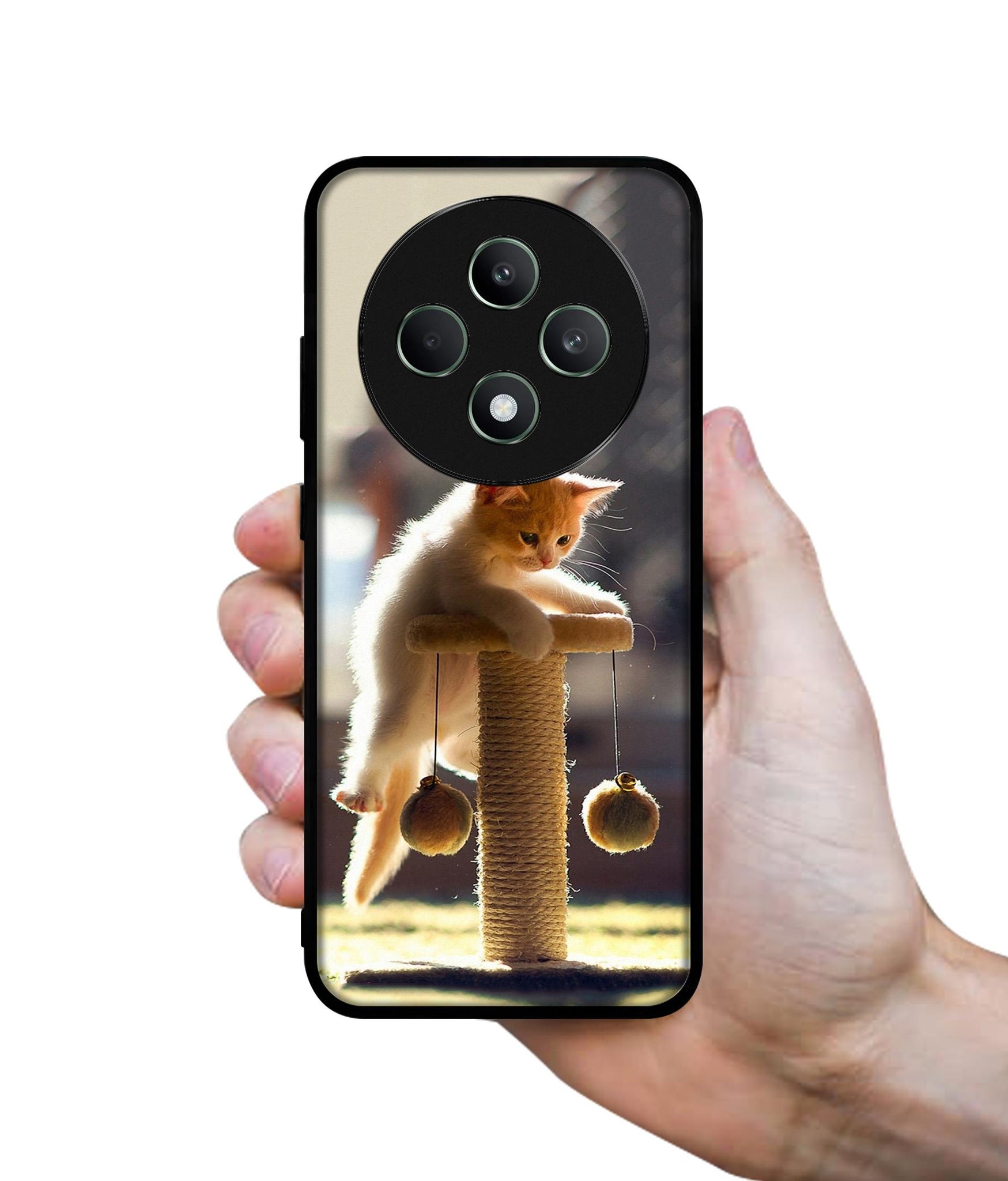 Cat Climbing Designer 2D Printed Back Case Cover for Oppo F27 5G / Reno 12F 5G