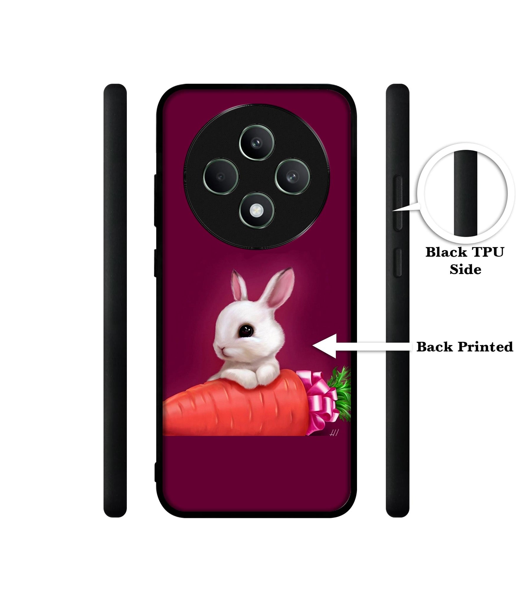 Bunny With Carrot Designer 2D Printed Back Case Cover for Oppo F27 5G / Reno 12F 5G