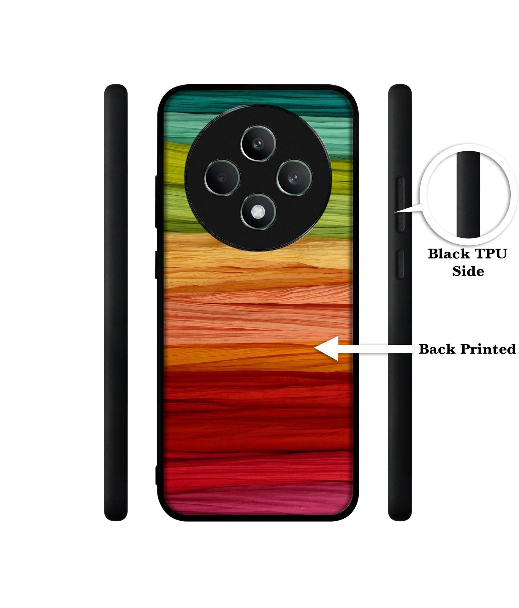 Colorful Thread Designer 2D Printed Back Case Cover for Oppo F27 5G / Reno 12F 5G