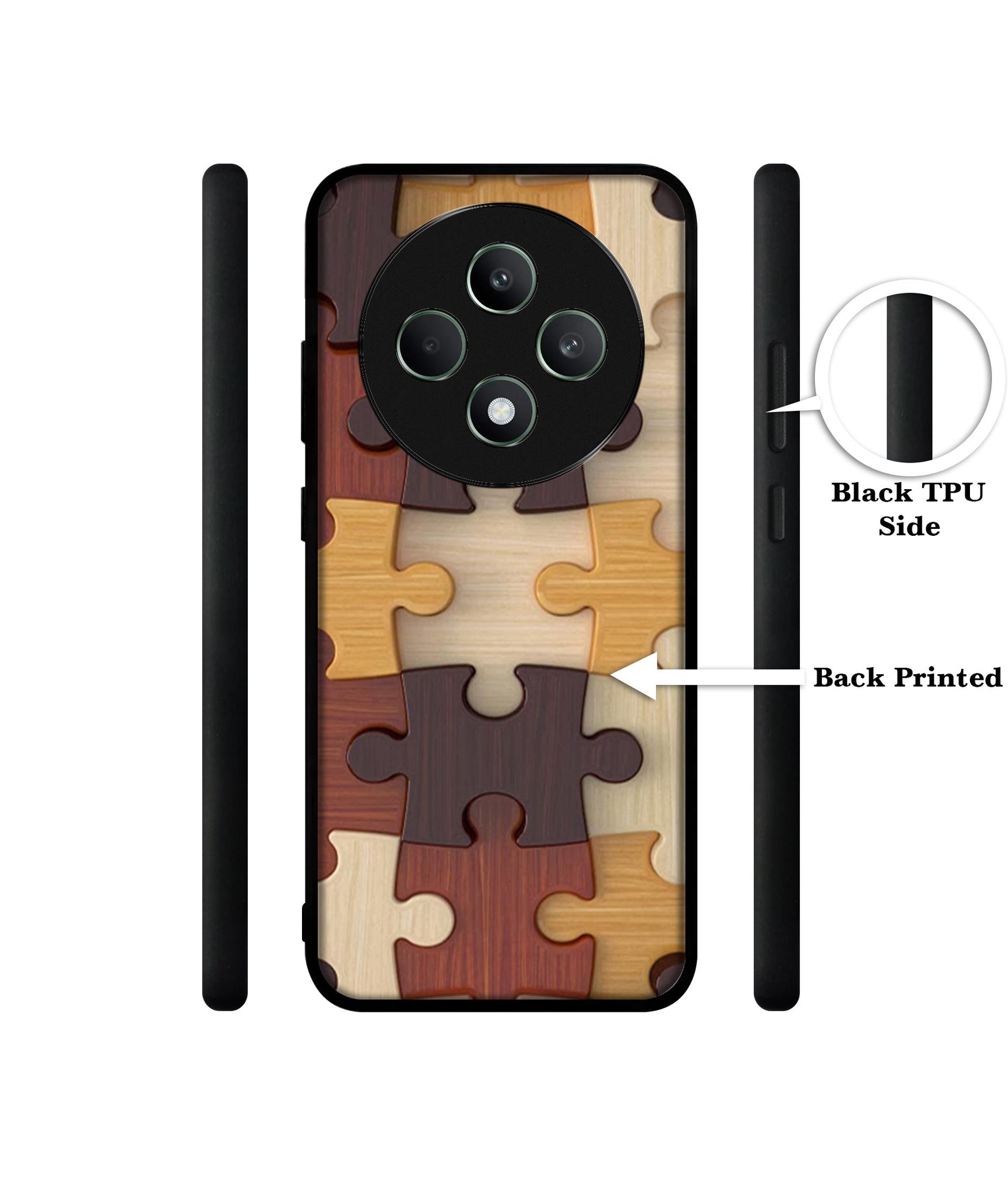 Puzzle Pattern Designer 2D Printed Back Case Cover for Oppo F27 5G / Reno 12F 5G