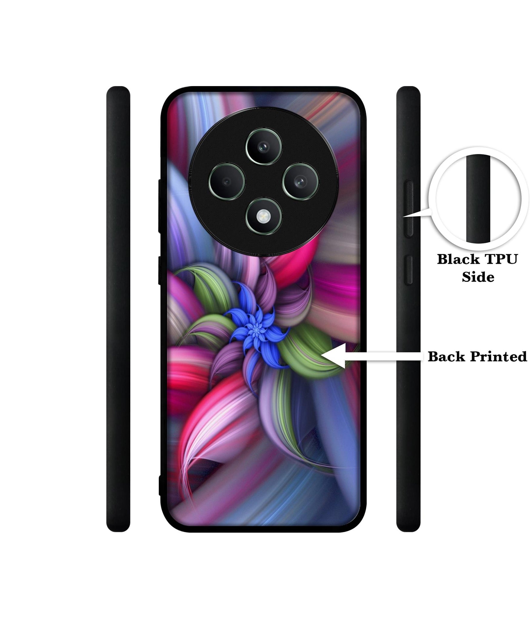 Colorful Flower Designer 2D Printed Back Case Cover for Oppo F27 5G / Reno 12F 5G