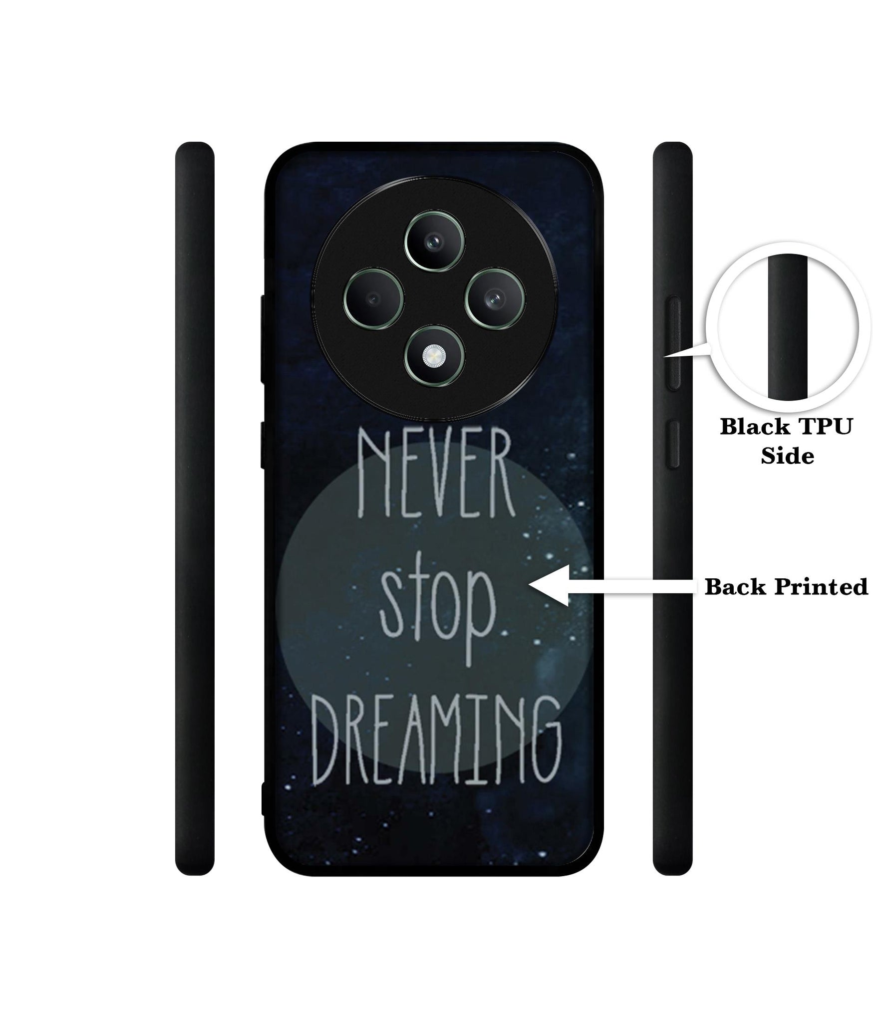 Never Stop Dreaming Designer 2D Printed Back Case Cover for Oppo F27 5G / Reno 12F 5G