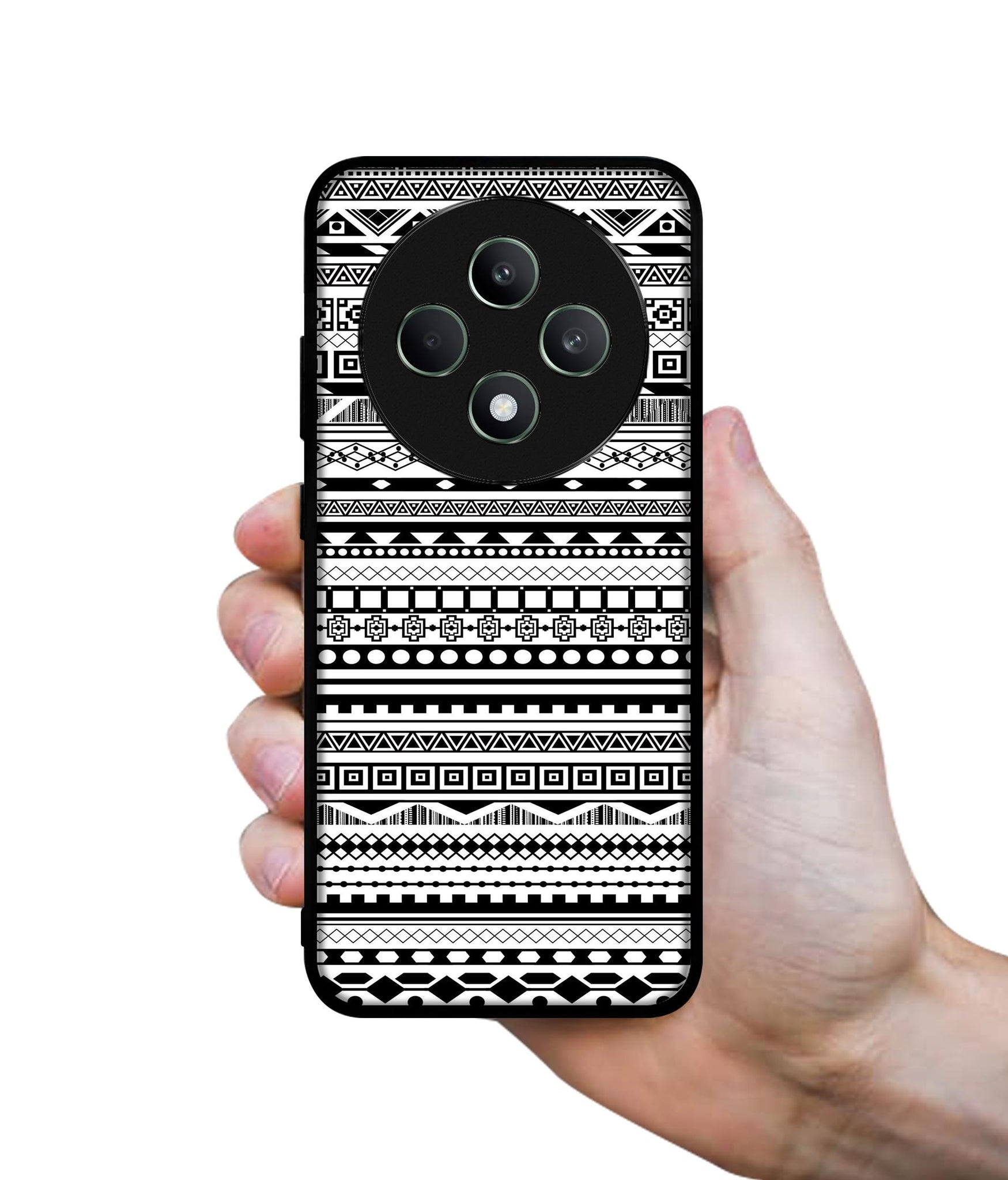 Black & White Patterns Designer 2D Printed Back Case Cover for Oppo F27 5G / Reno 12F 5G