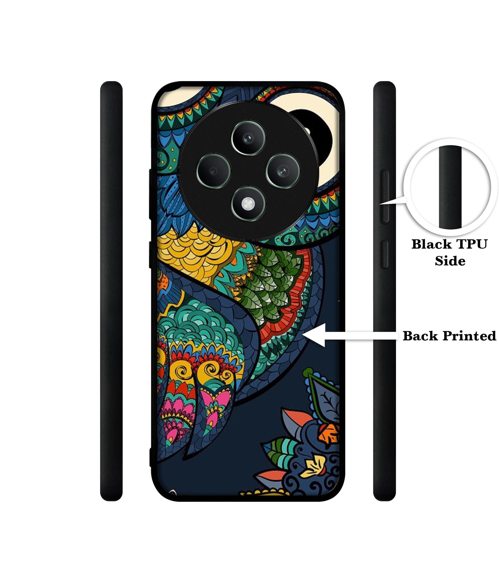 Owl Illustration Designer 2D Printed Back Case Cover for Oppo F27 5G / Reno 12F 5G