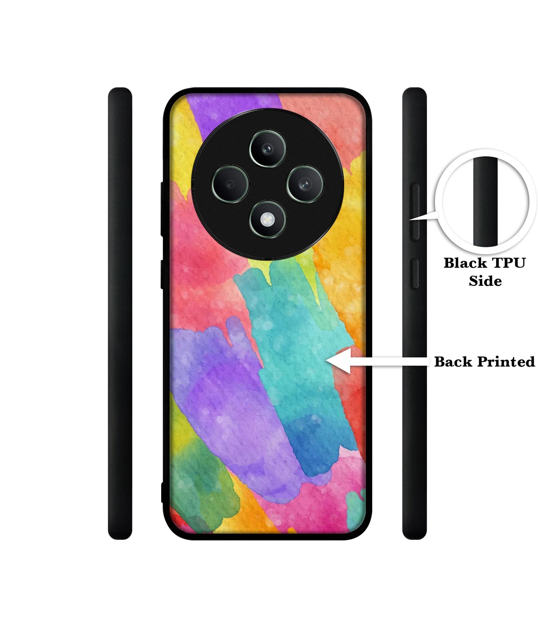 Water Paint Colorful Abstract Designer 2D Printed Back Case Cover for Oppo F27 5G / Reno 12F 5G