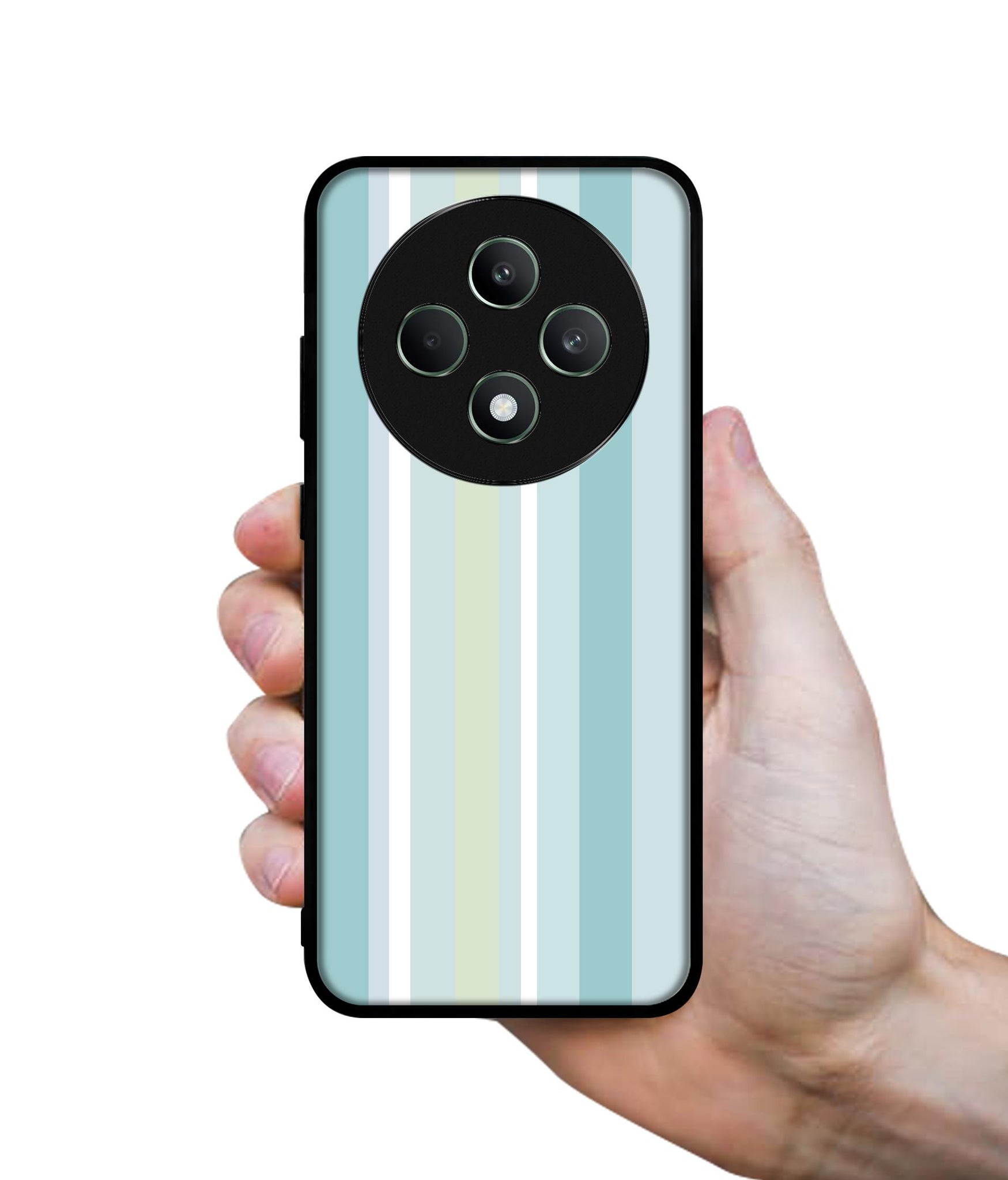 Light Green Stripes Designer 2D Printed Back Case Cover for Oppo F27 5G / Reno 12F 5G