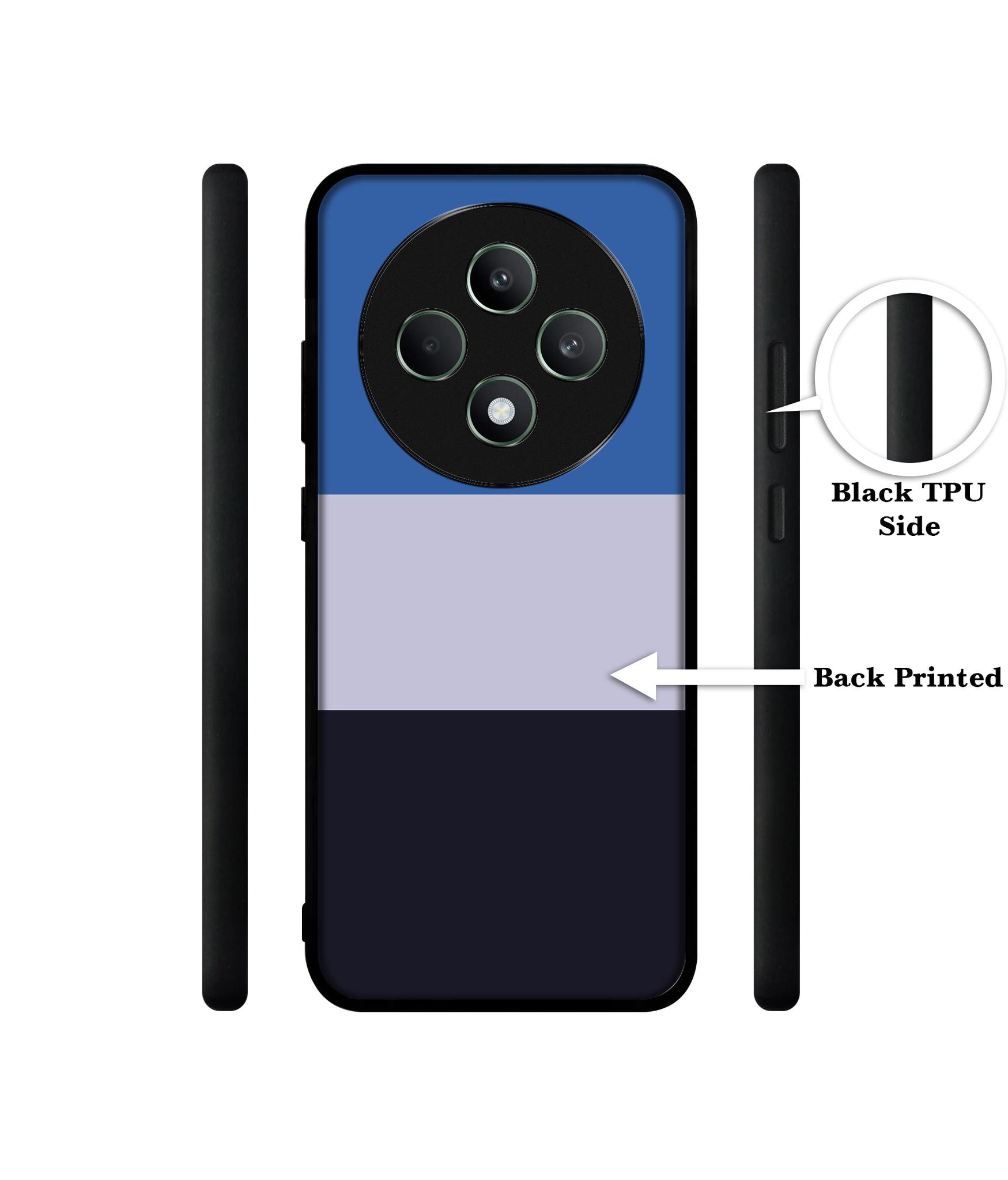 Three Color Stripes Designer 2D Printed Back Case Cover for Oppo F27 5G / Reno 12F 5G