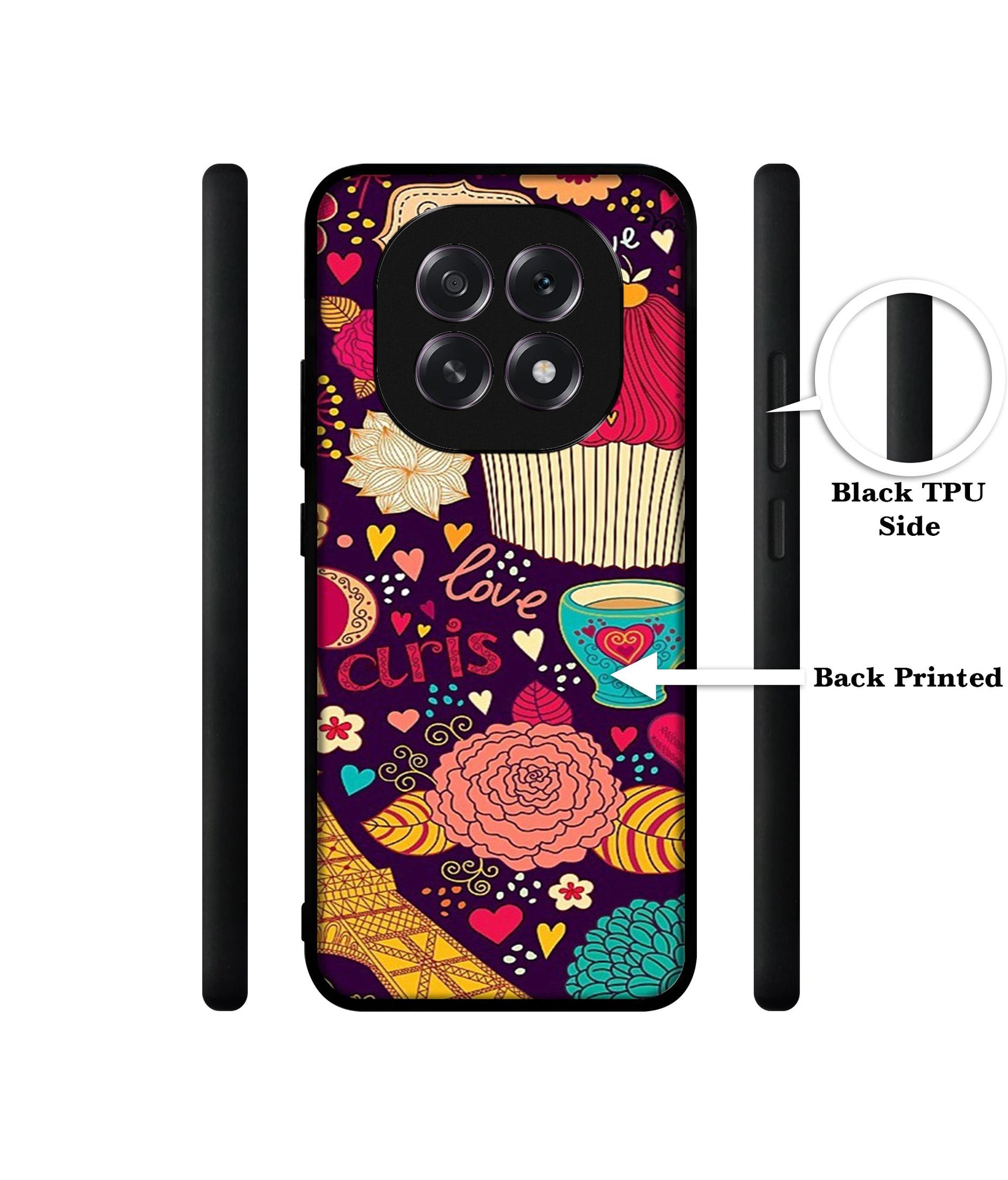 Paris Flower Love Designer 2D Printed Back Case Cover for Oppo F29 5G