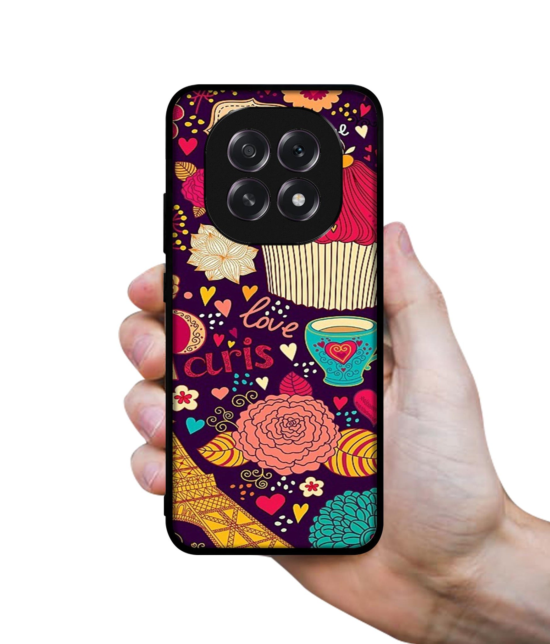 Paris Flower Love Designer 2D Printed Back Case Cover for Oppo F29 5G