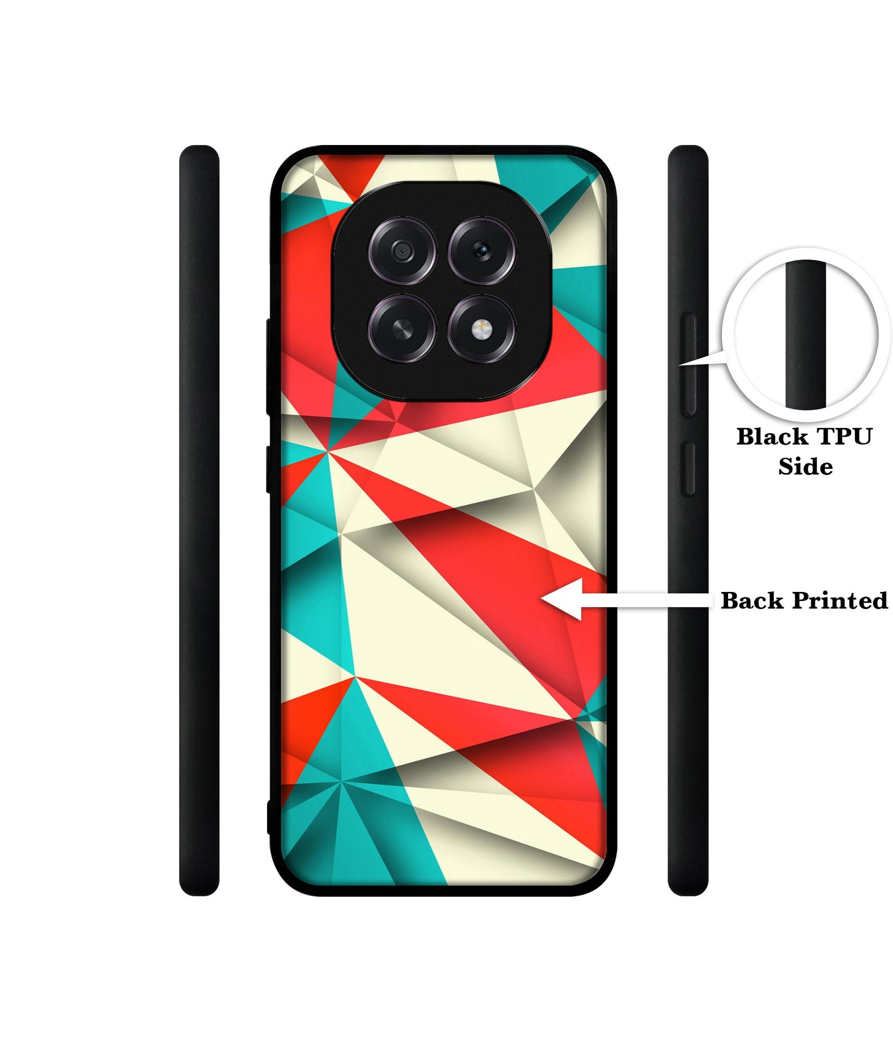 Red Blue White Pattern Designer 2D Printed Back Case Cover for Oppo F29 5G