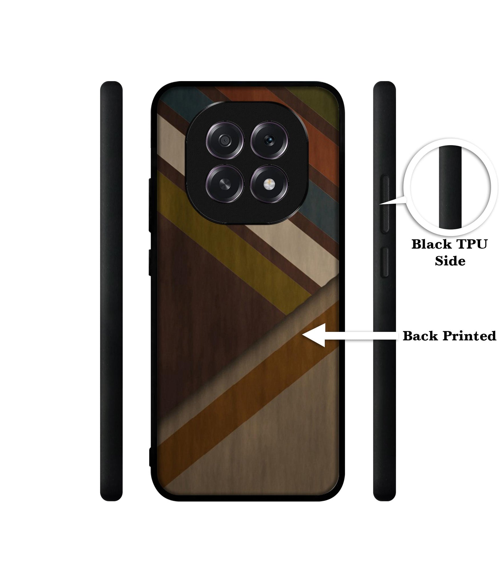 Colorful Wooden Pattern Designer 2D Printed Back Case Cover for Oppo F29 5G