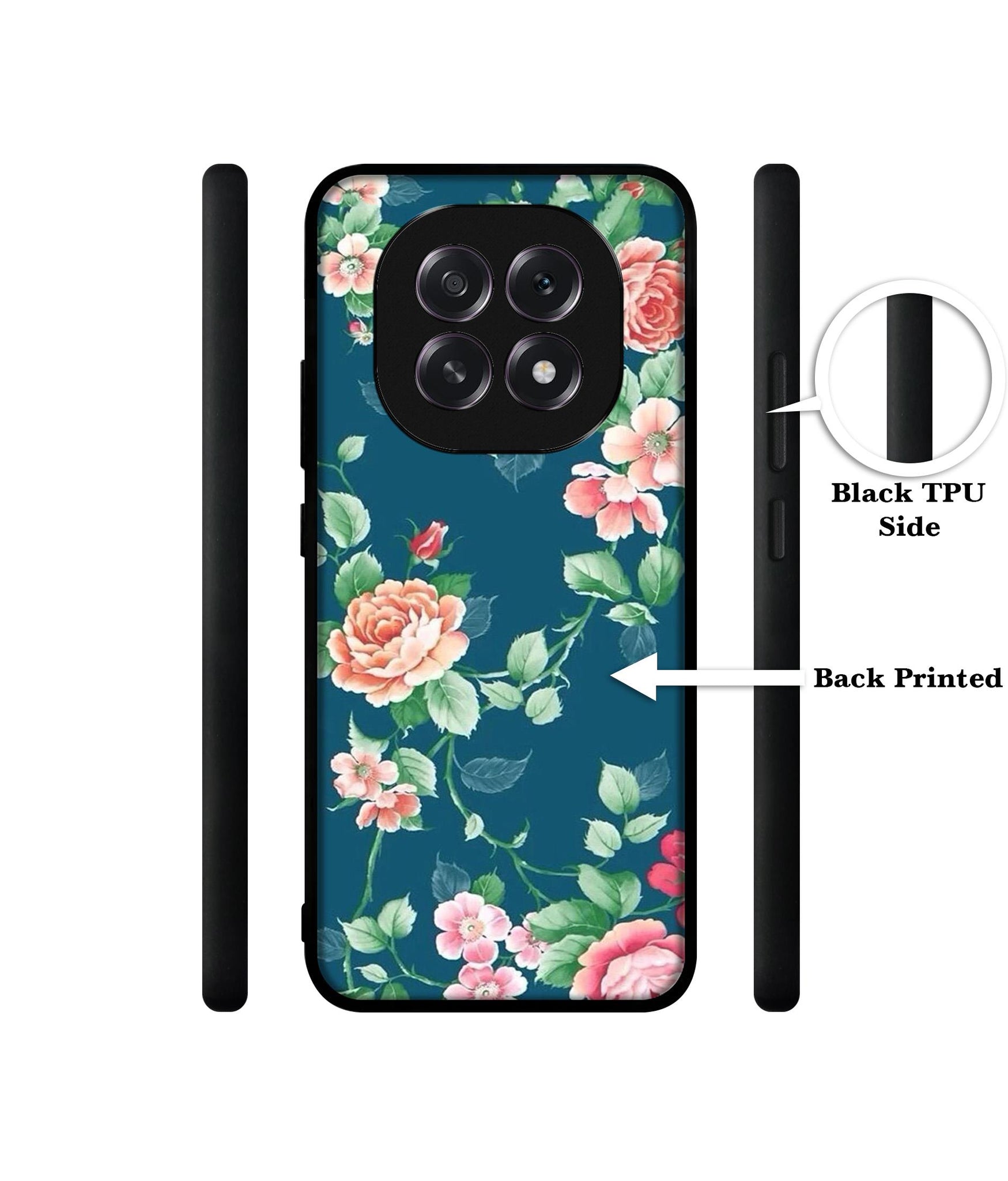Vintage Floral Designer 2D Printed Back Case Cover for Oppo F29 5G