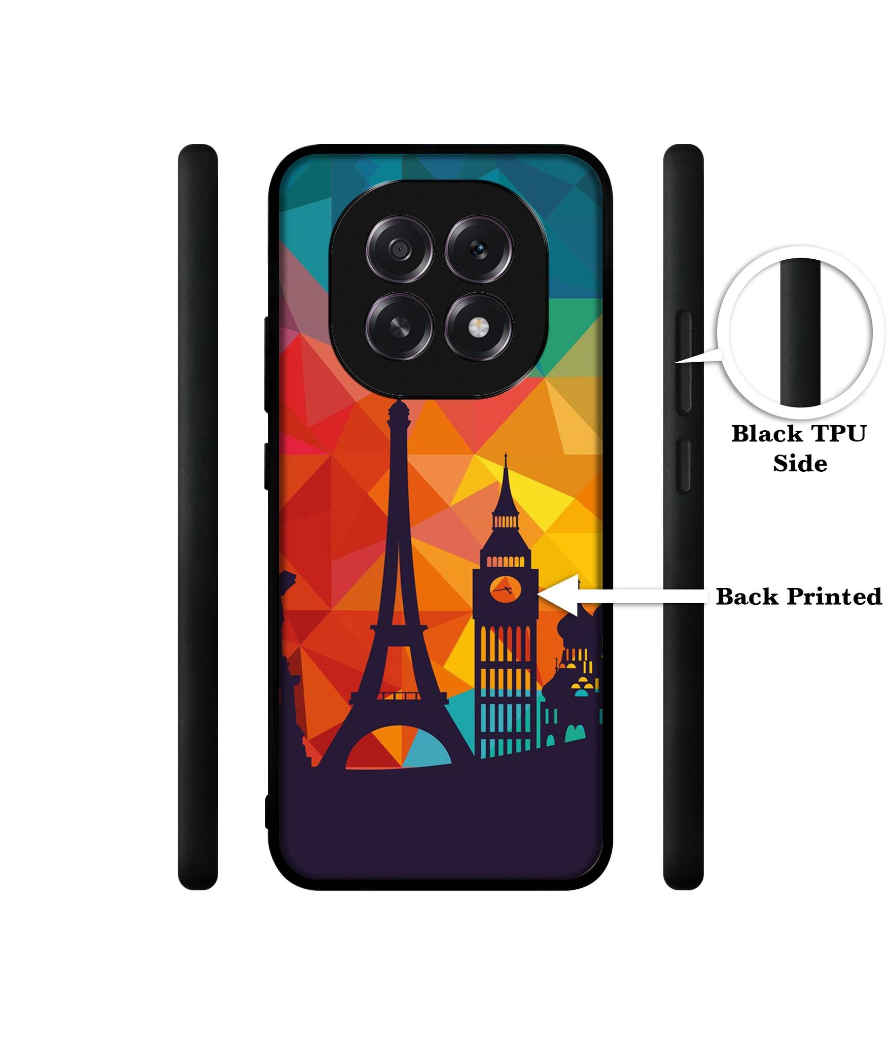 Colored Paris Designer 2D Printed Back Case Cover for Oppo F29 5G