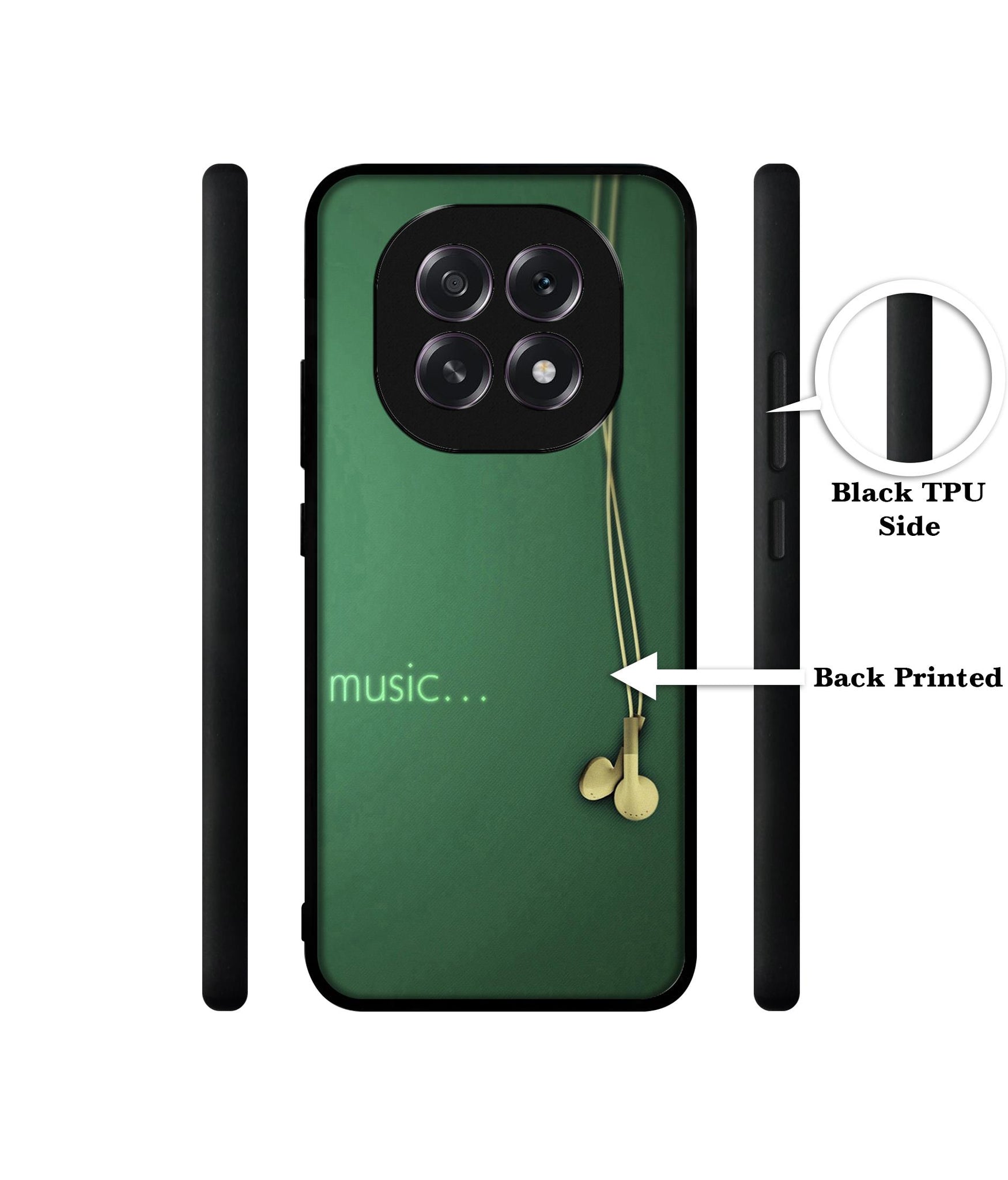 Headphone Music Designer 2D Printed Back Case Cover for Oppo F29 5G