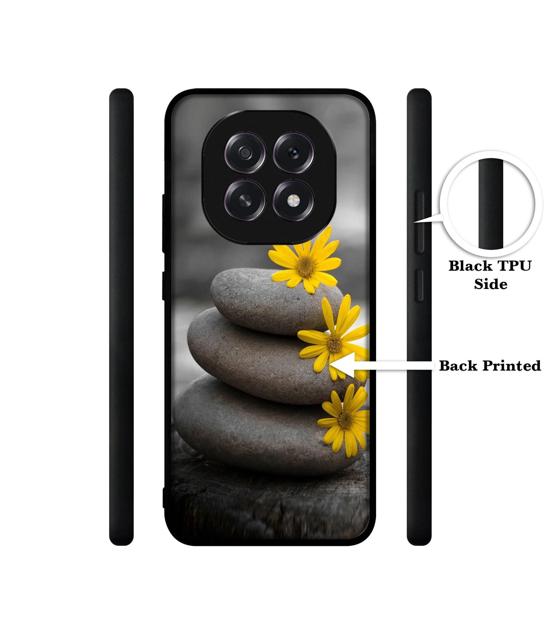 Stones And Flower Designer 2D Printed Back Case Cover for Oppo F29 5G