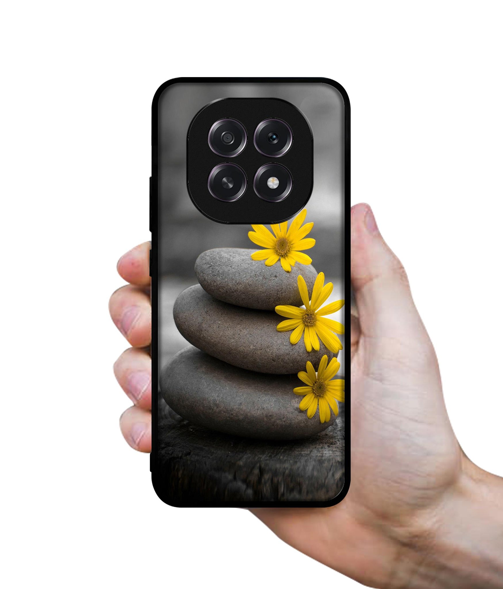 Stones And Flower Designer 2D Printed Back Case Cover for Oppo F29 5G